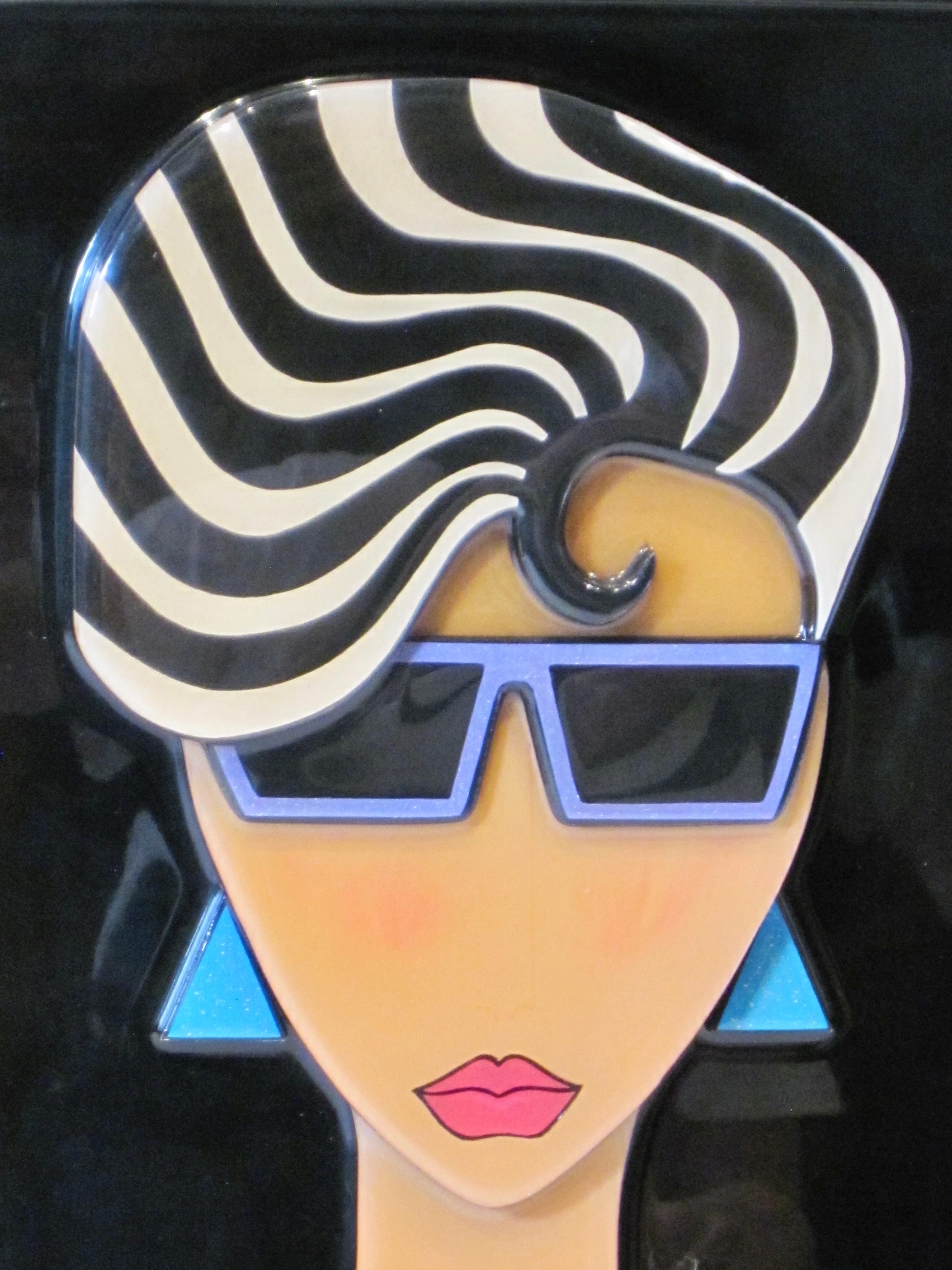 Postmodern Resin Relief Wall Sculpture, Audrey Cohlé Signed and Numbered In Good Condition For Sale In Ferndale, MI