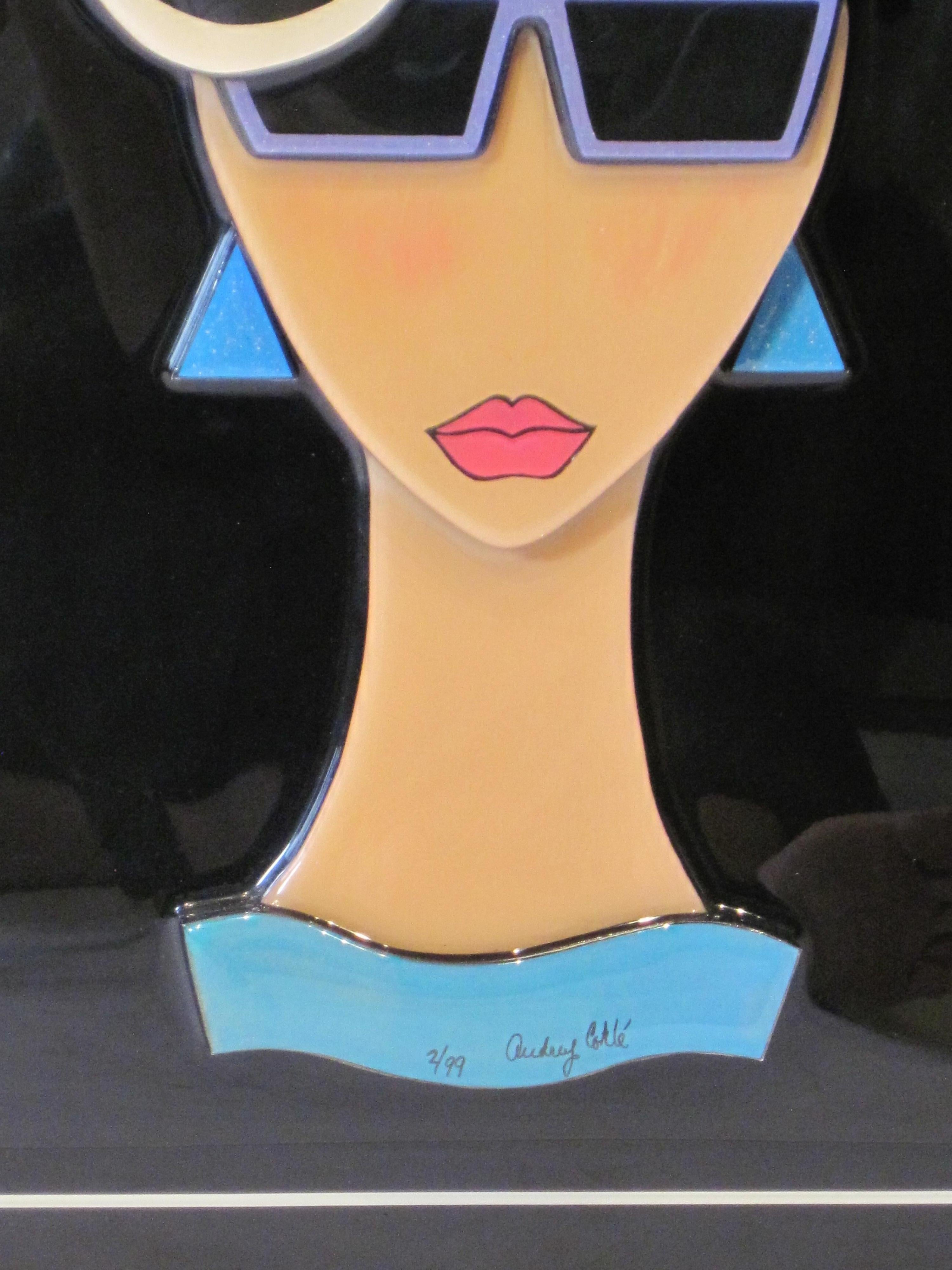 20th Century Postmodern Resin Relief Wall Sculpture, Audrey Cohlé Signed and Numbered For Sale
