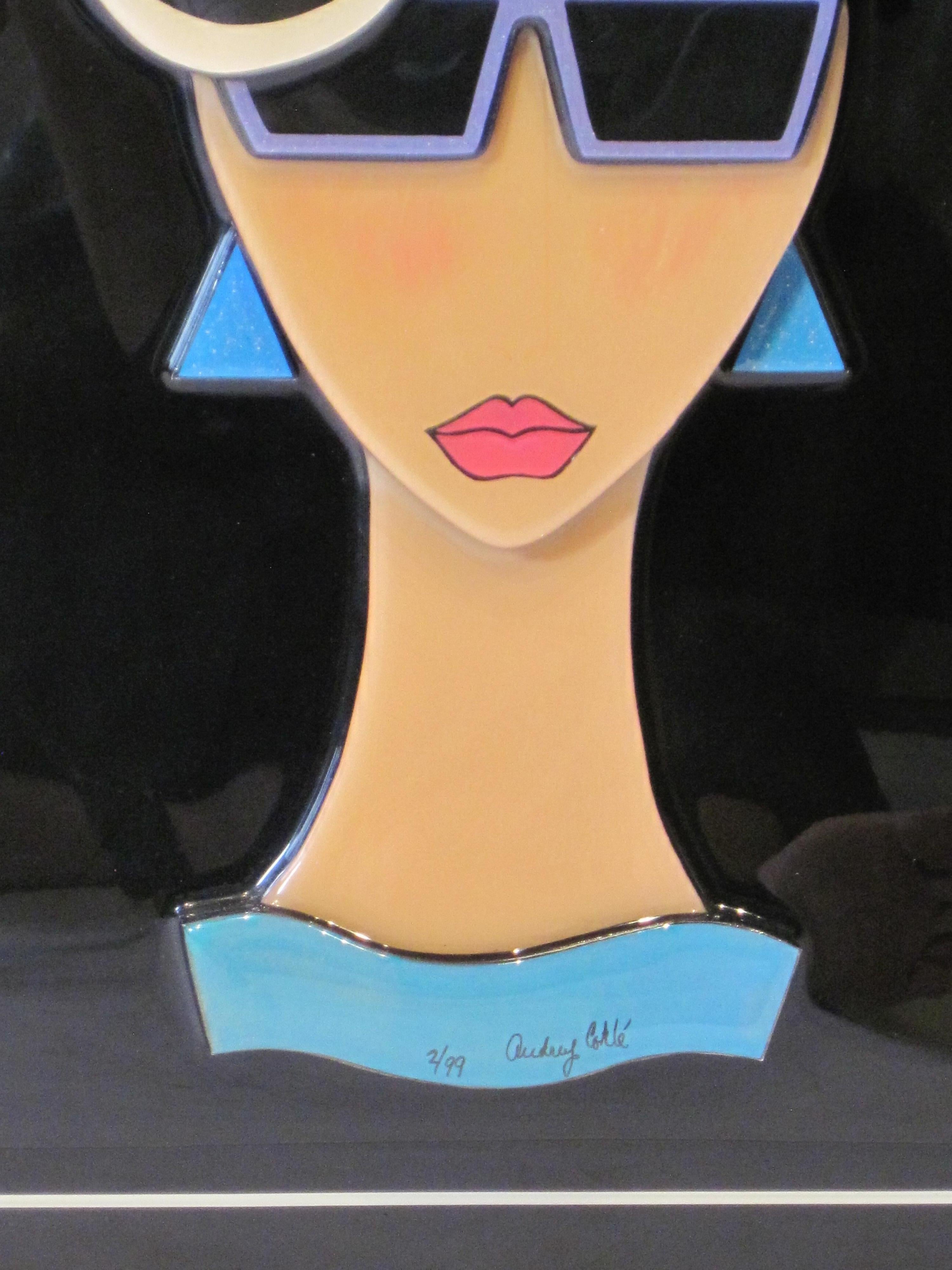 20th Century Postmodern Resin Relief Wall Sculpture, Audrey Cohlé Signed and Numbered