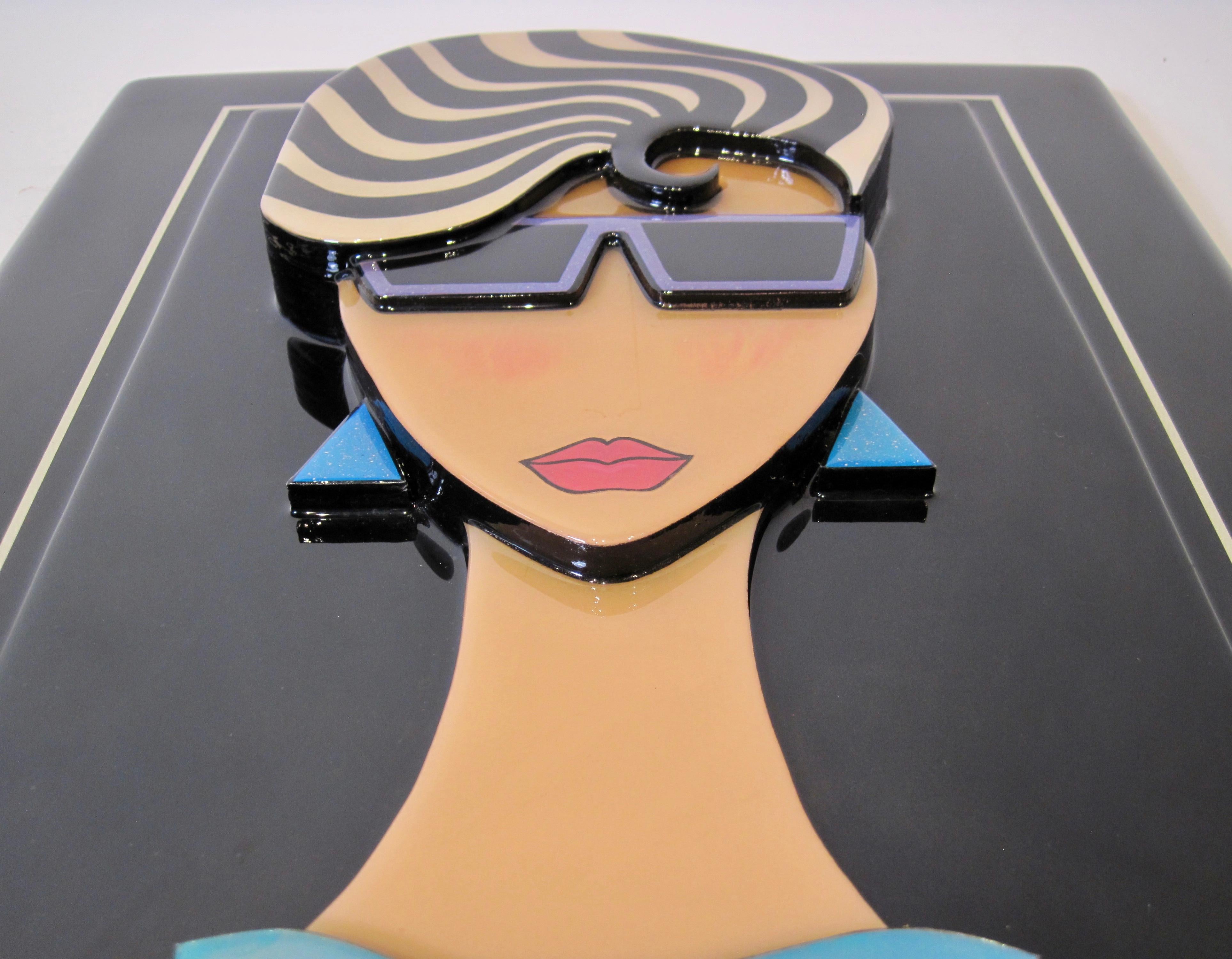 Postmodern Resin Relief Wall Sculpture, Audrey Cohlé Signed and Numbered For Sale 3