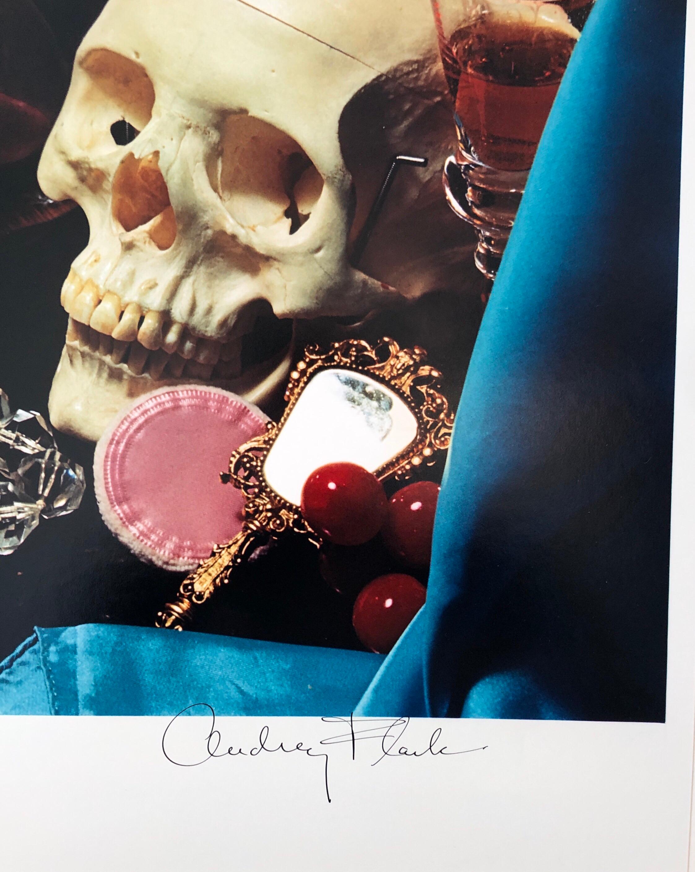 Pop Art Color Photograph Dye Transfer Print Audrey Flack Tarot Card, Skull Photo 2
