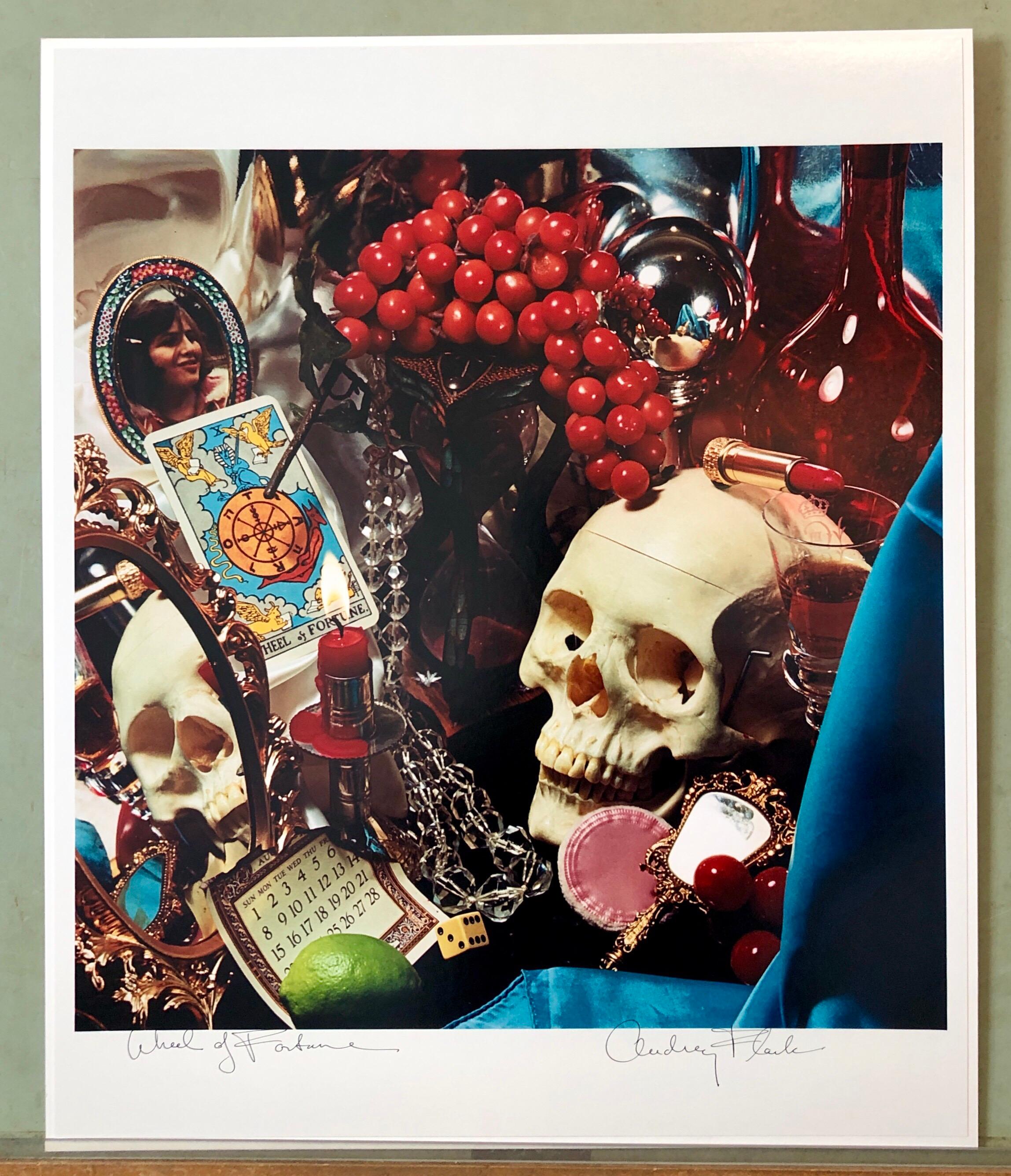 Pop Art Color Photograph Dye Transfer Print Audrey Flack Tarot Card, Skull Photo For Sale 7