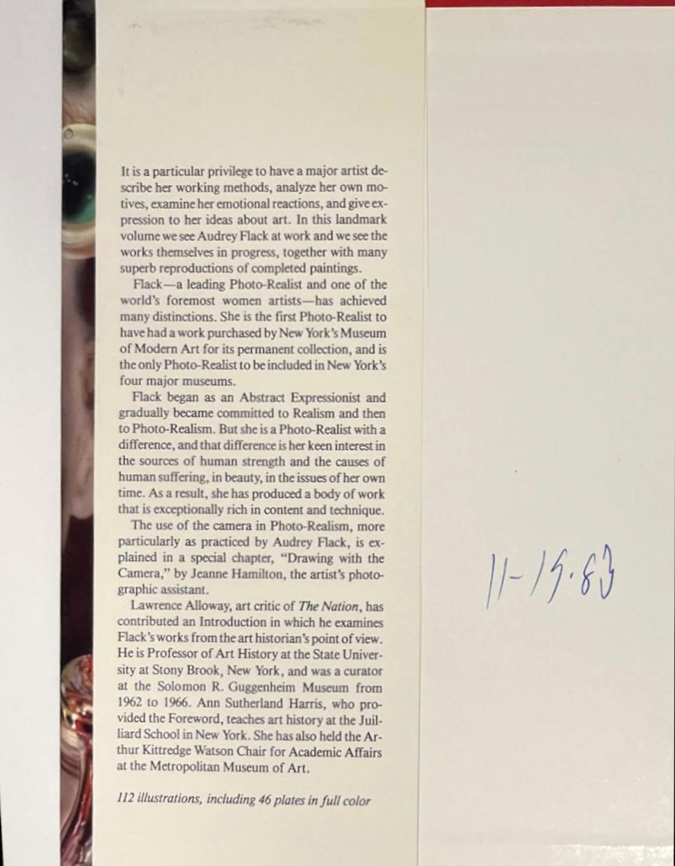 Audrey Flack On Painting (hand signed, dated and inscribed by Audrey Flack) For Sale 2