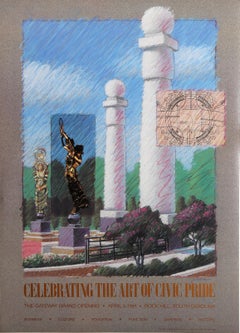 Celebrando el arte del orgullo cívico, cartel fotorrealista de Audrey Flack