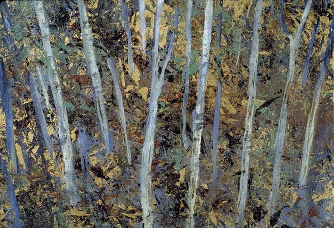 Audrey Frank Anastasi Landscape Painting - Blue Forest, 
