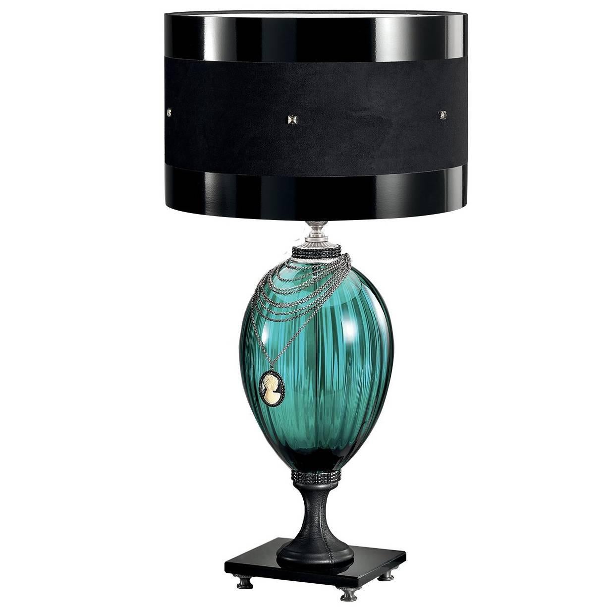 Audrey Green Table Lamp For Sale