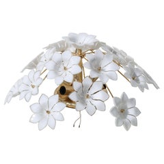 Audrey Hepburn, Delicious Murano Glass Ceiling Light White Wall Light Flowers