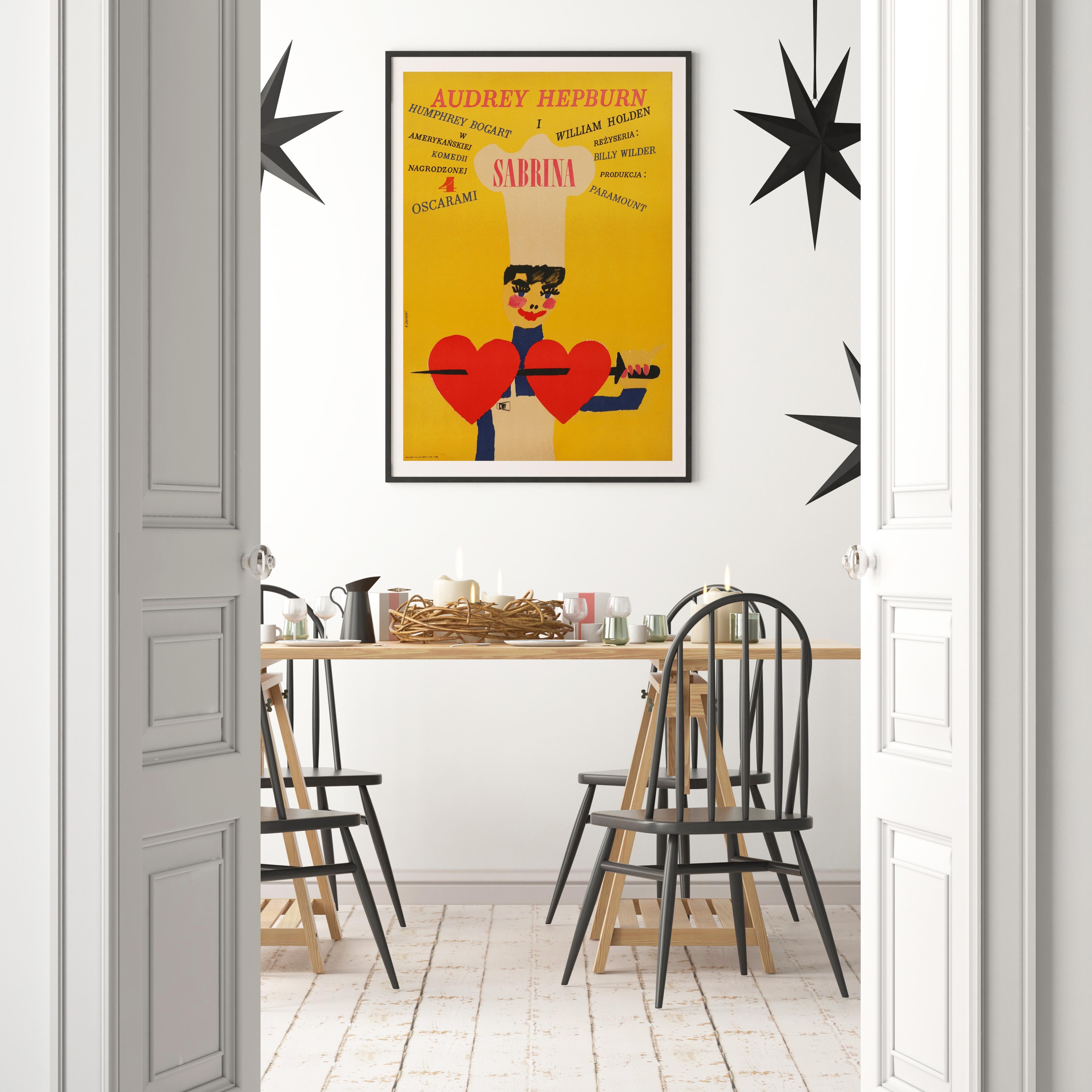 Audrey Hepburn 'Sabrina' Original Vintage Filmplakat, Polen, 1967 (Moderne der Mitte des Jahrhunderts) im Angebot