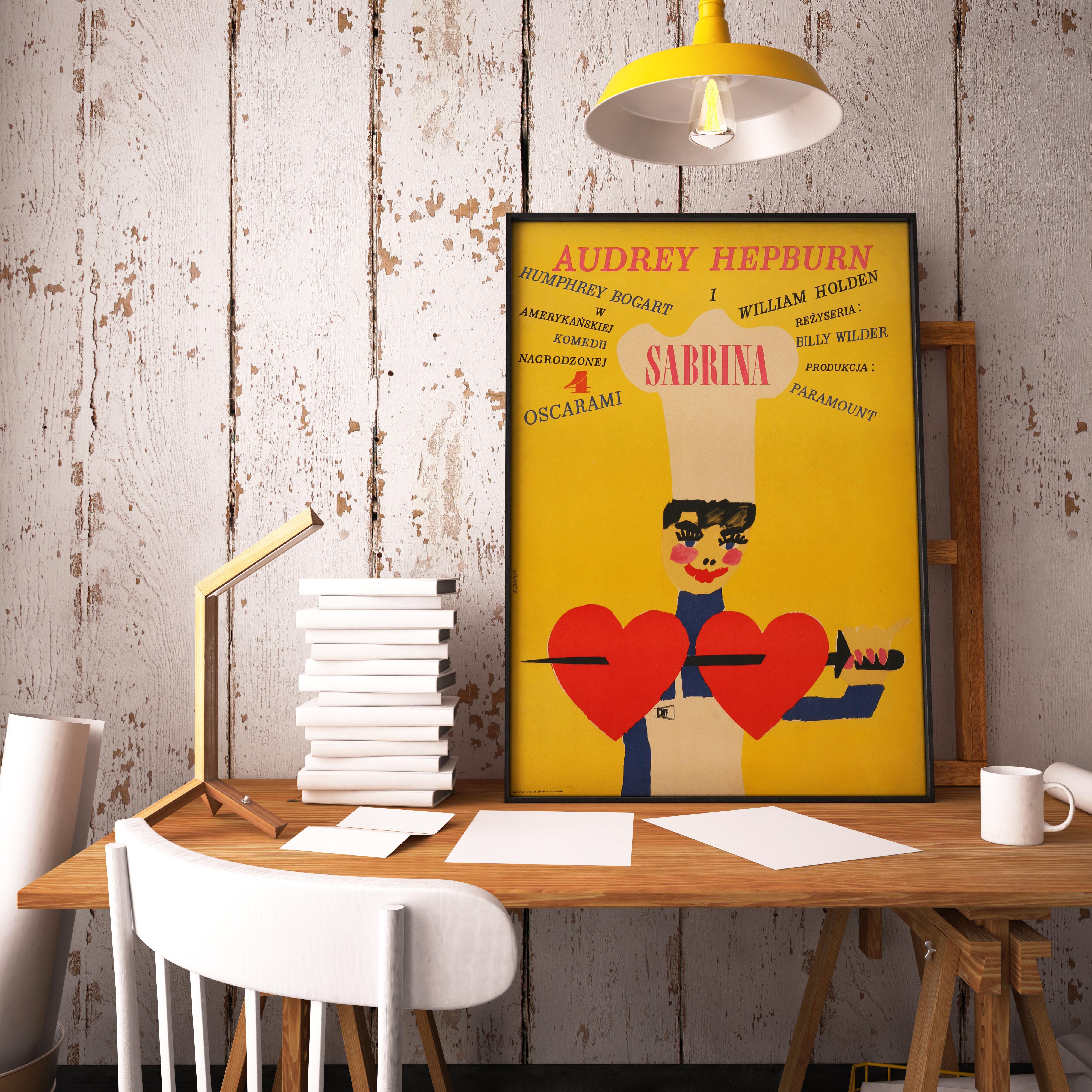 Audrey Hepburn 'Sabrina' Original Vintage Filmplakat, Polen, 1967 (Polnisch) im Angebot