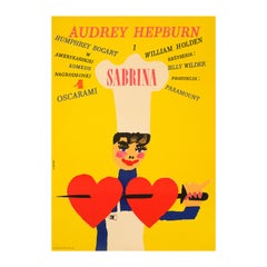 Audrey Hepburn 'Sabrina' Original Retro Movie Poster, Polish, 1967