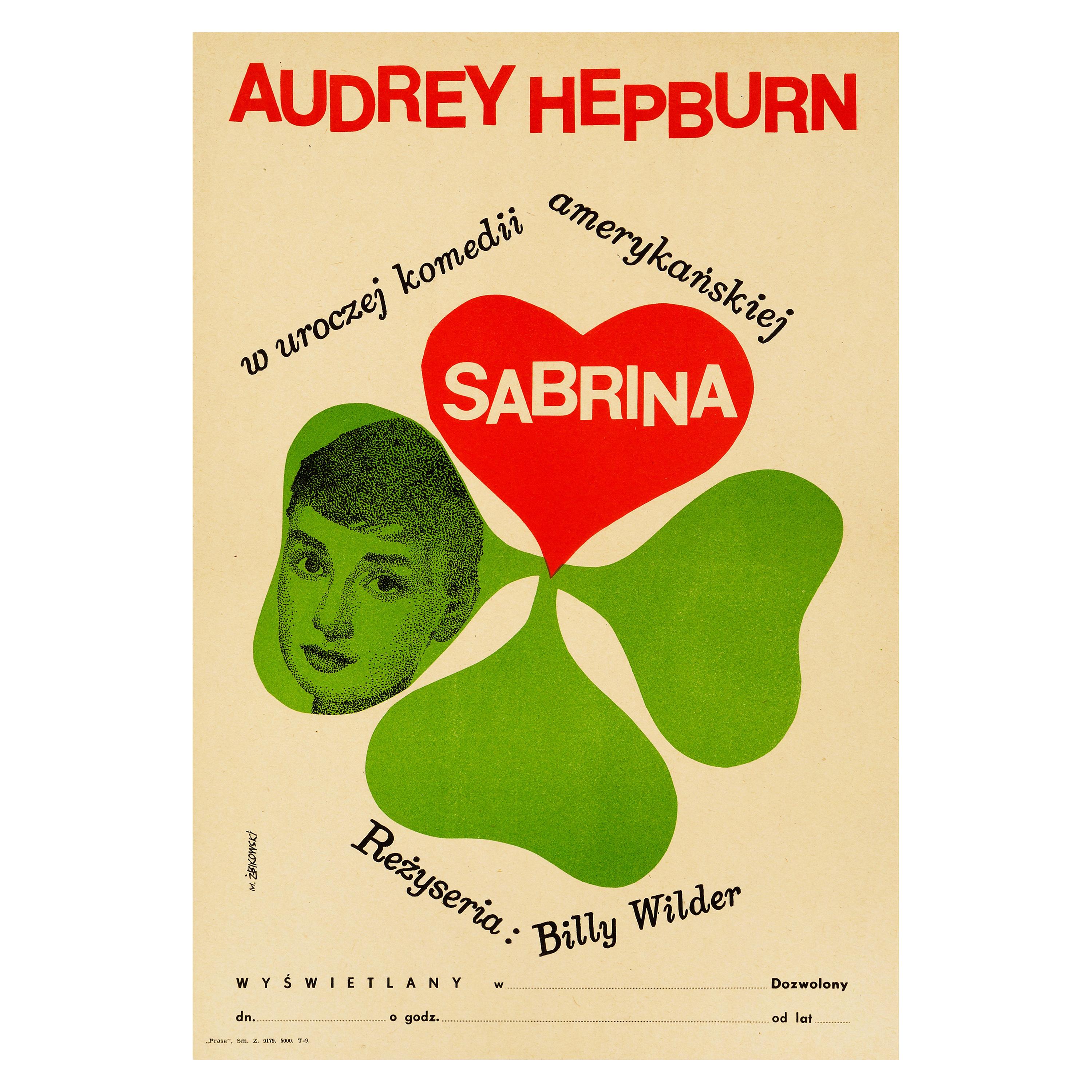 Audrey Hepburn 'Sabrina' Original Vintage Movie Poster, Polish, 1967