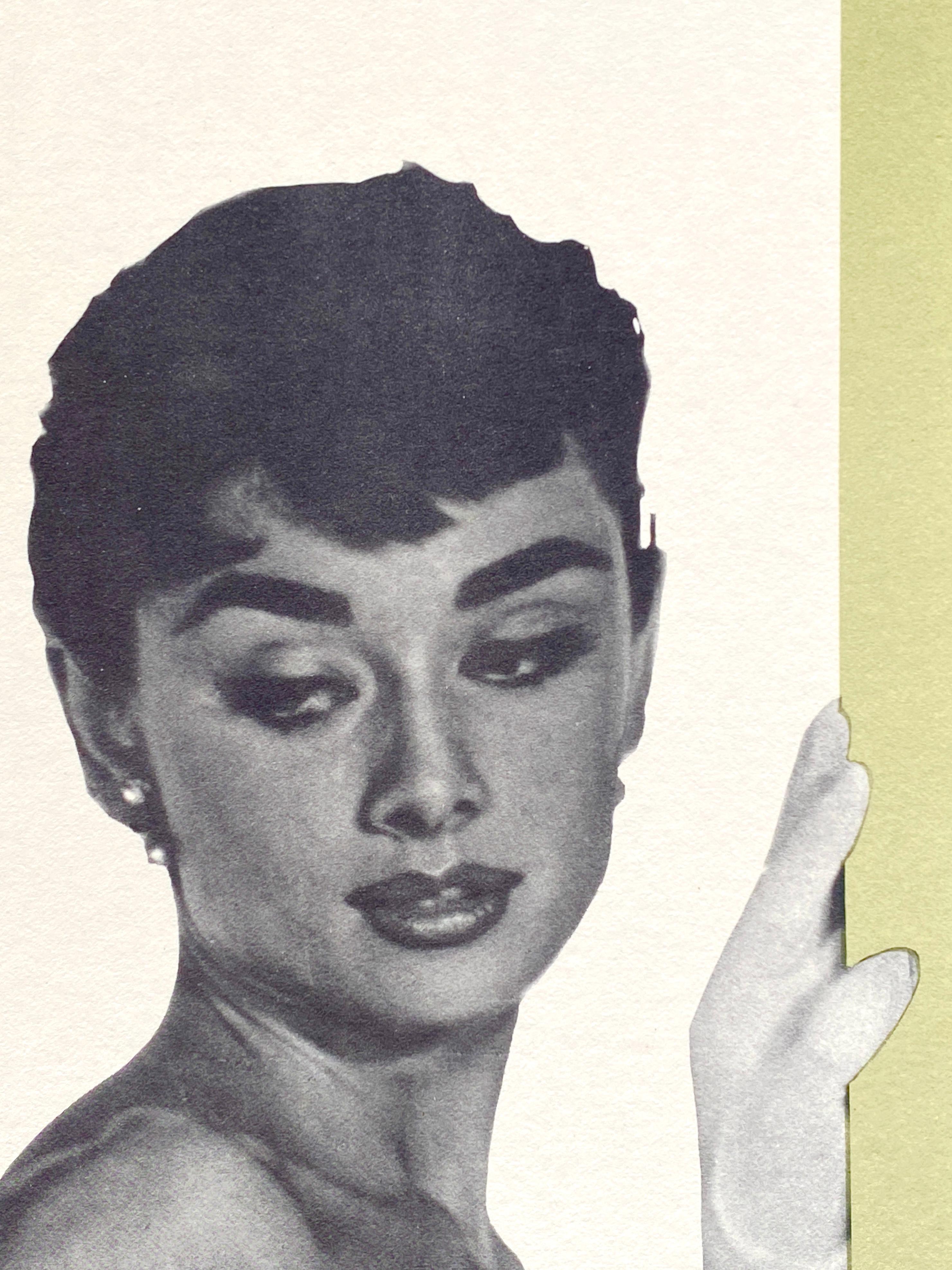 Mid-Century Modern Audrey Hepburn 'Sabrina' Original Vintage Movie Poster, Swedish, 1955