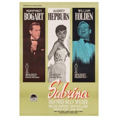 Audrey Hepburn 'Sabrina' Original Vintage Movie Poster, Swedish, 1955