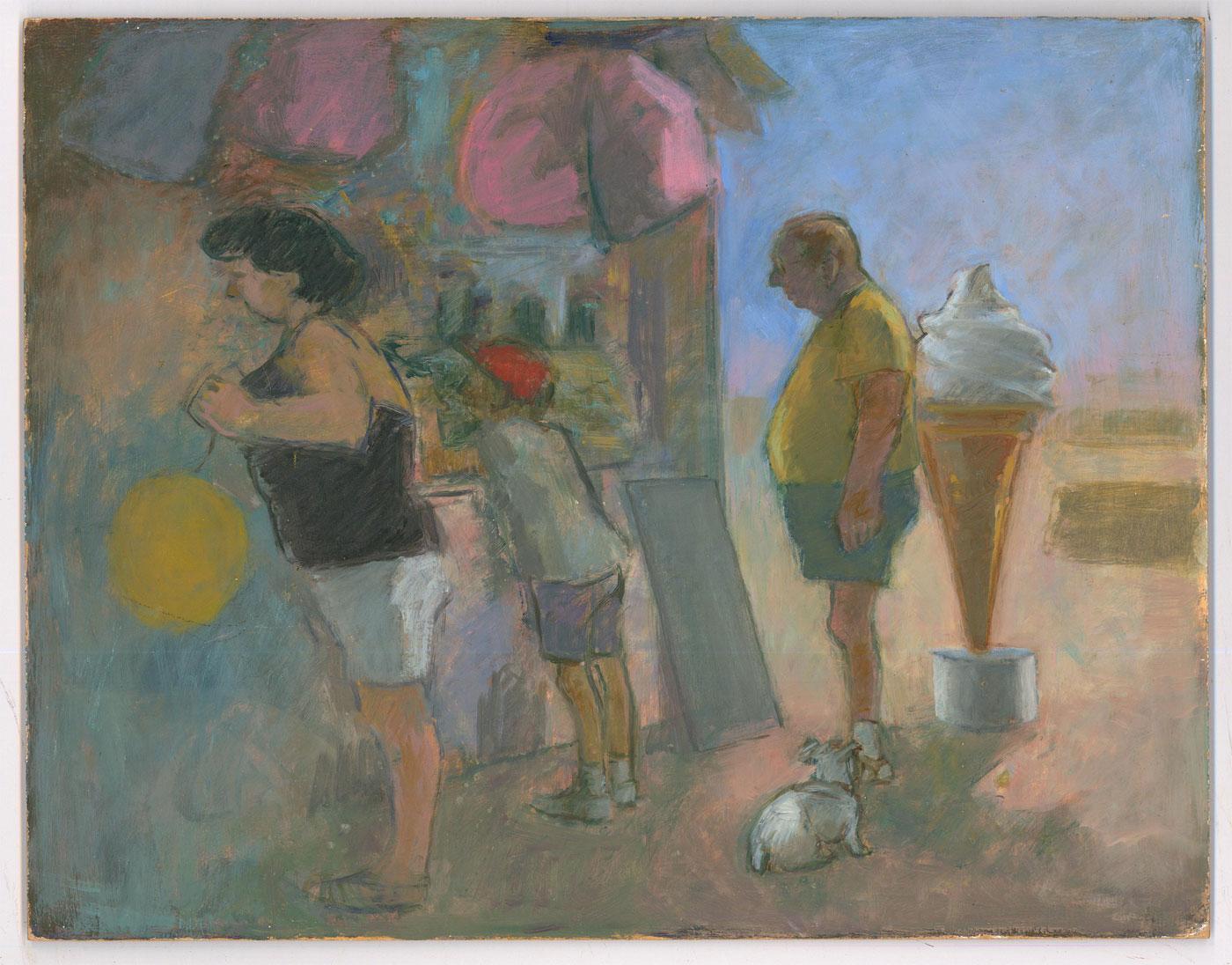 Audrey Lanceman (b.1931) - 20th Century Oil, The Ice Cream Stall For Sale 1