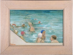 Audrey Lanceman (b.1931) - 20th Century Oil, The Swimming Pool