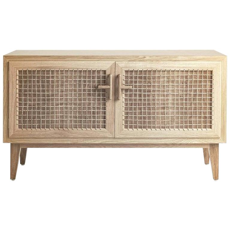 Audrey Sideboard - Bespoke - Limed Oak with Seagrass Detail For Sale