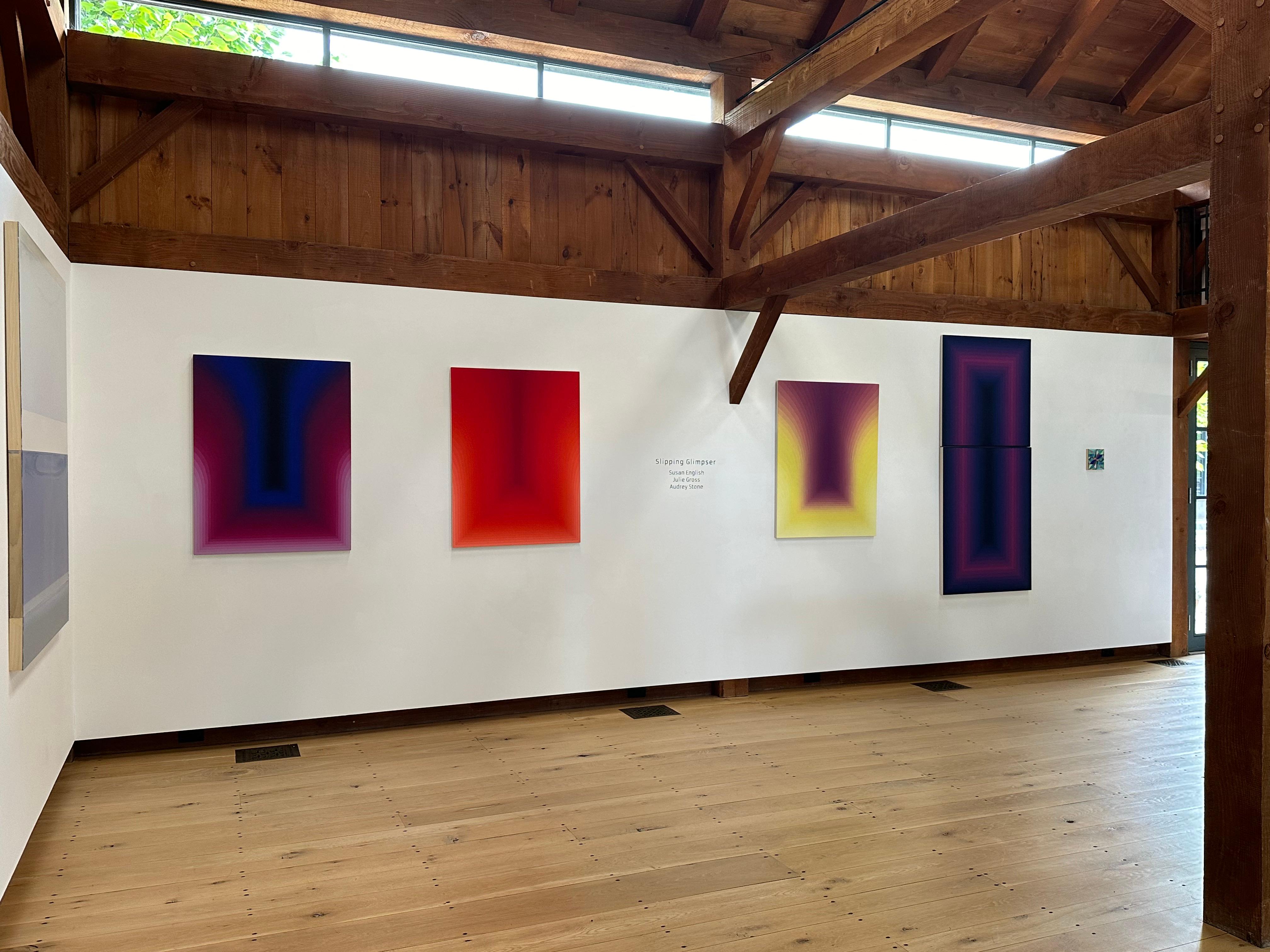 As If Three - Abstract Painting Gradient Curving Stripes Purple Magenta, 2024 For Sale 9