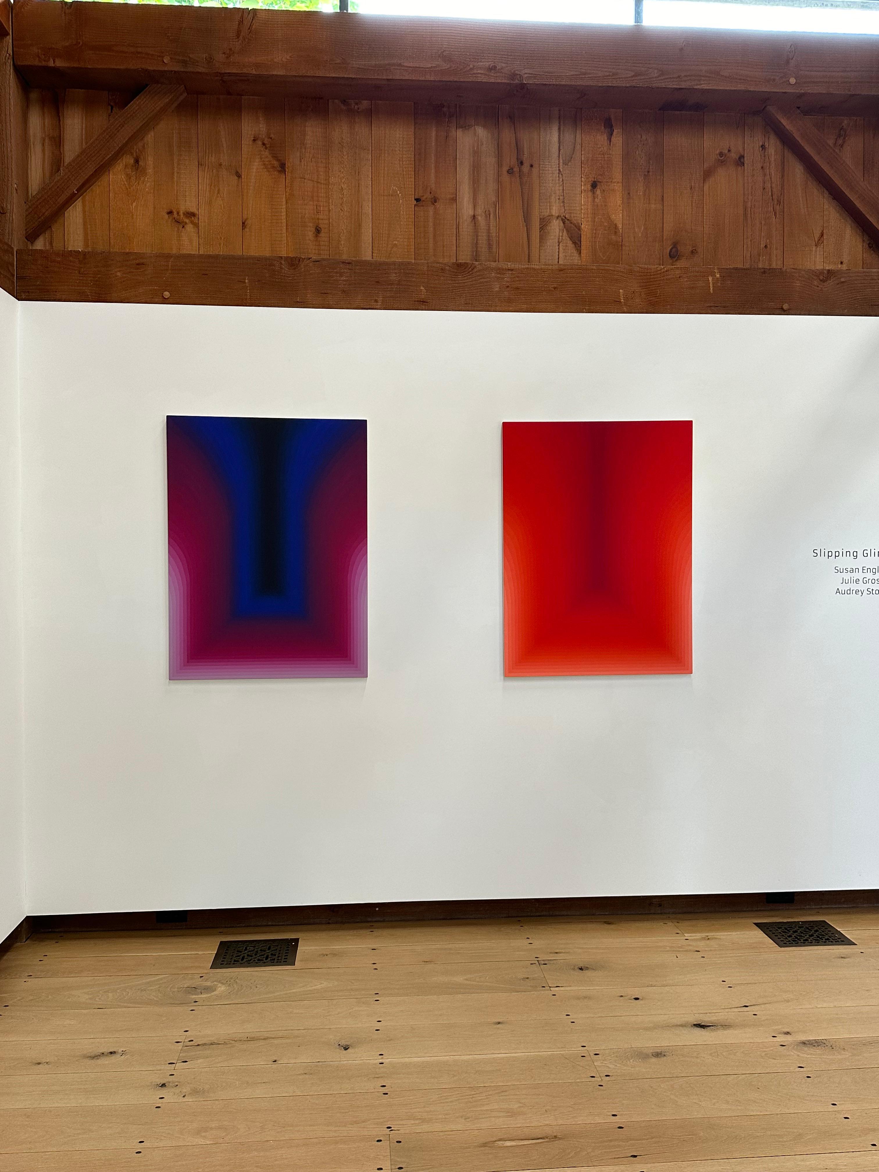 As If Three - Abstract Painting Gradient Curving Stripes Purple Magenta, 2024 For Sale 2