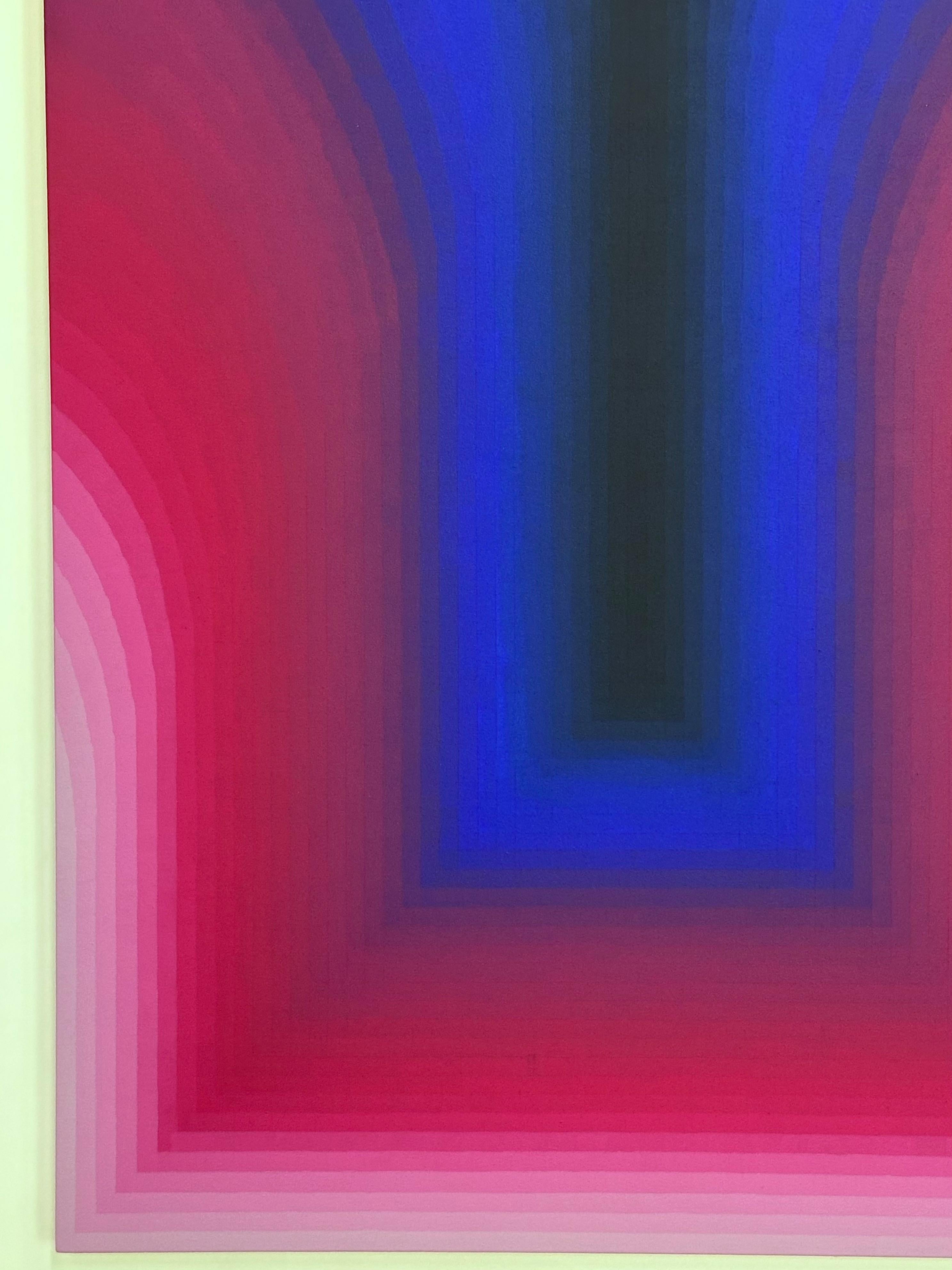 As If Three - Abstract Painting Gradient Curving Stripes Purple Magenta, 2024 For Sale 3