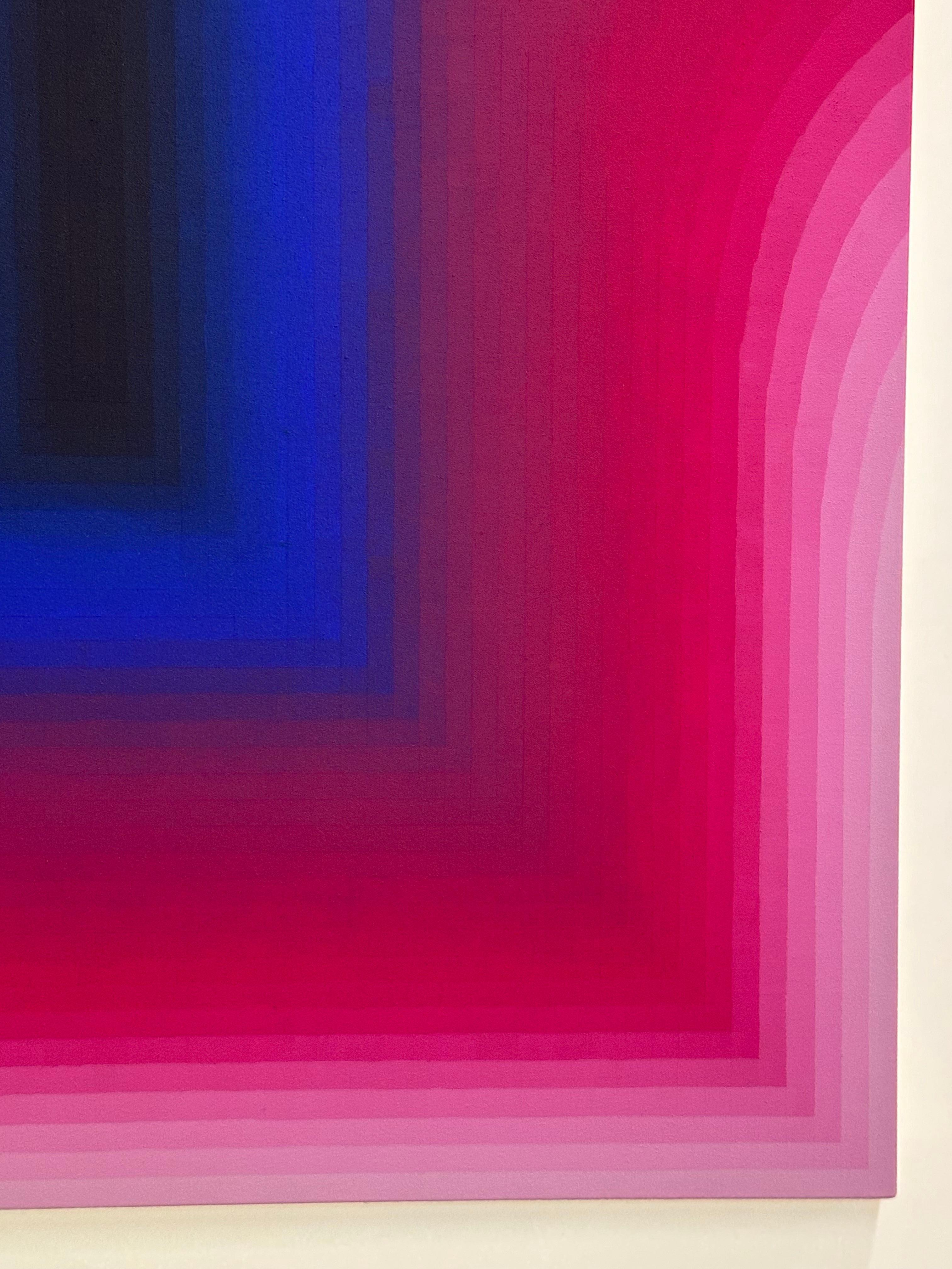 As If Three - Abstract Painting Gradient Curving Stripes Purple Magenta, 2024 For Sale 6