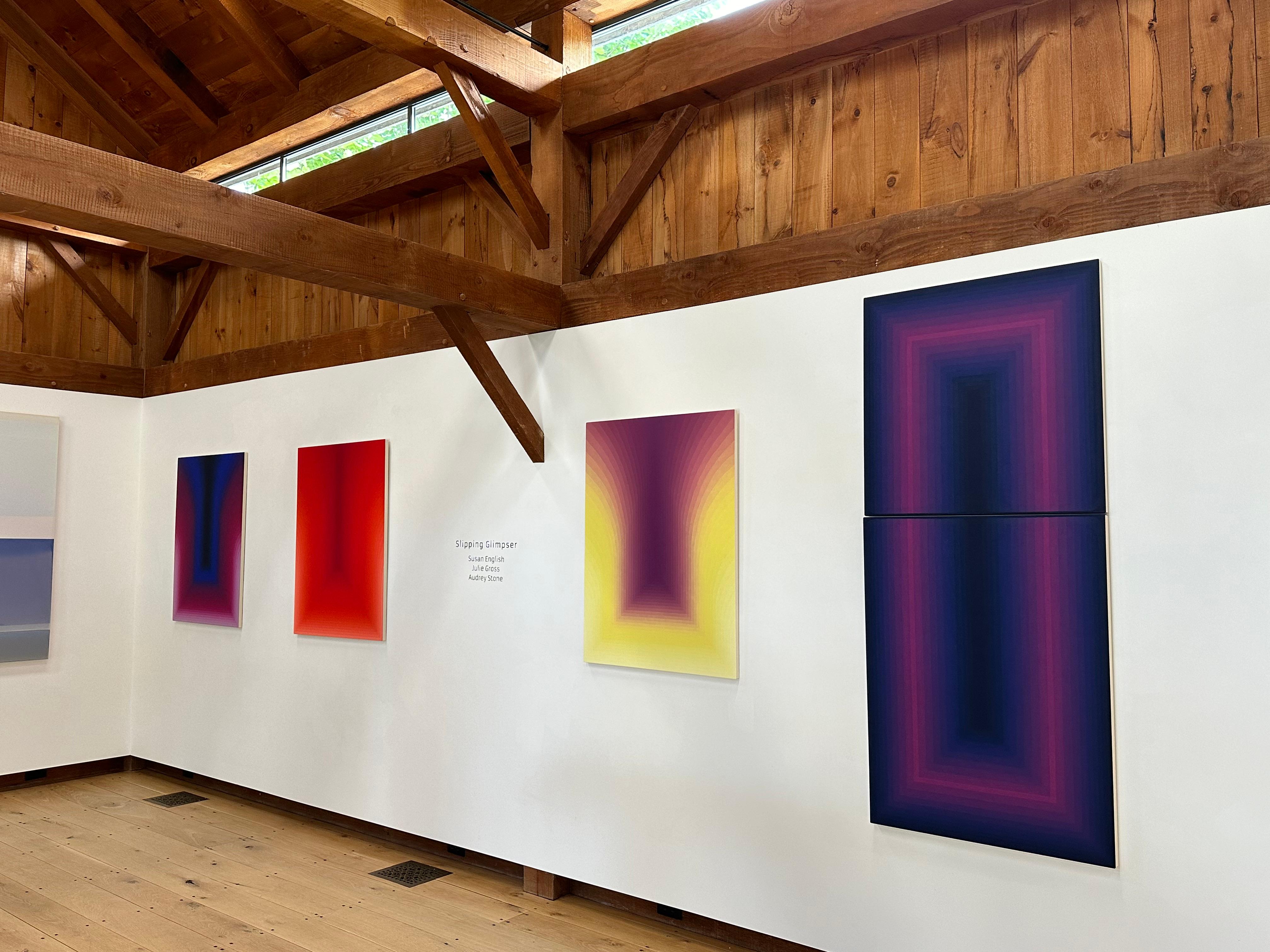 As If Two - Abstract Painting Gradient Curving Stripes Purple Yellow, 2024 For Sale 3
