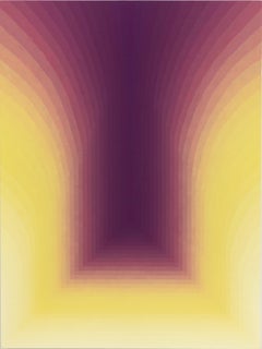 As If Two - Abstract Painting Gradient Curving Stripes Purple Yellow, 2024
