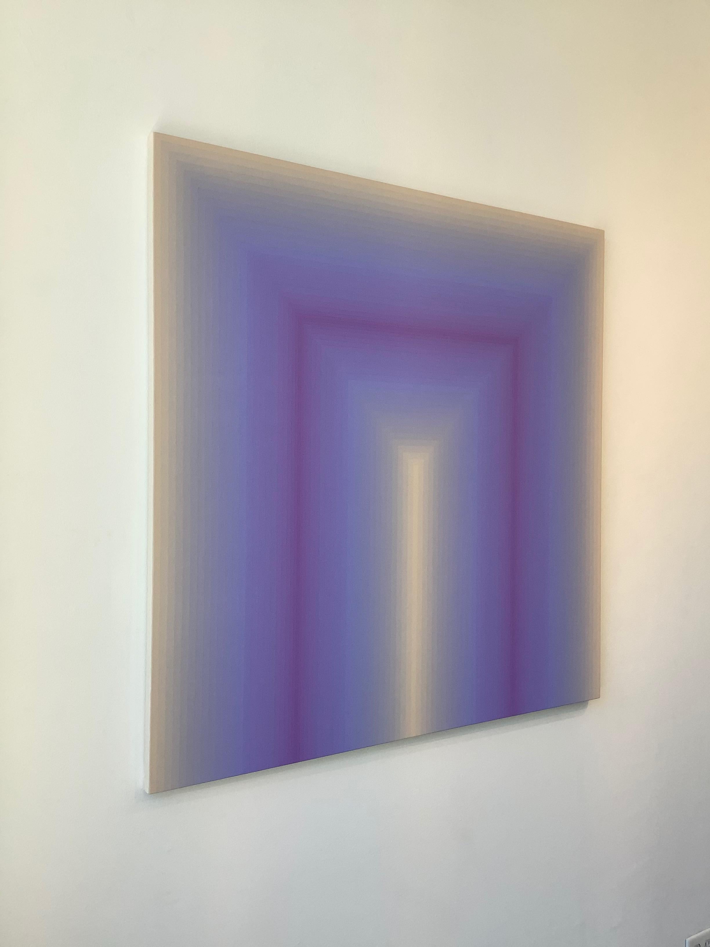 Acércate - Rayas abstractas contemporáneas degradadas Lila Lavanda Púrpura, 2020 en venta 10