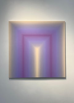 Acércate - Rayas abstractas contemporáneas degradadas Lila Lavanda Púrpura, 2020