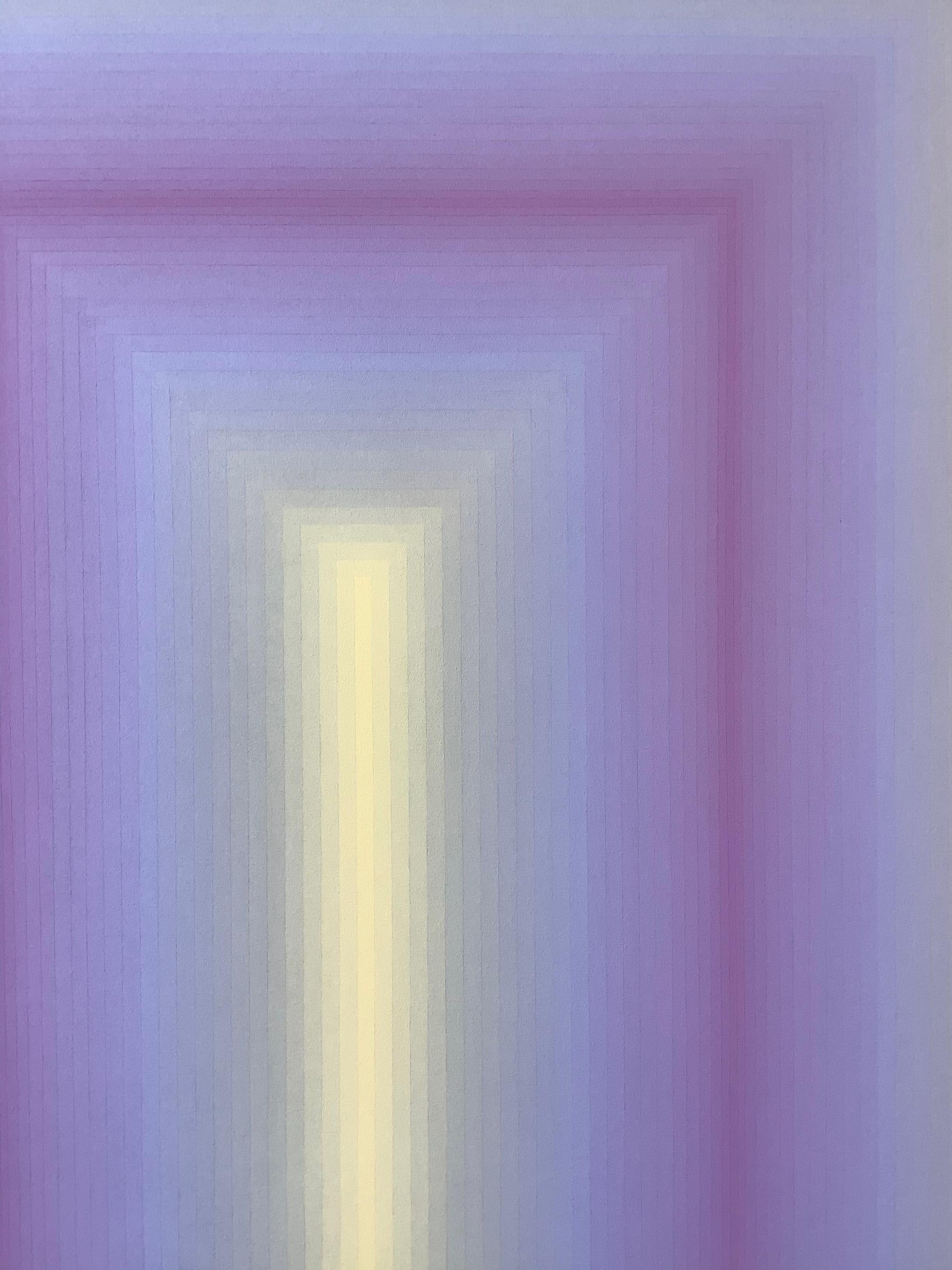 Acércate - Rayas abstractas contemporáneas degradadas Lila Lavanda Púrpura, 2020 en venta 5