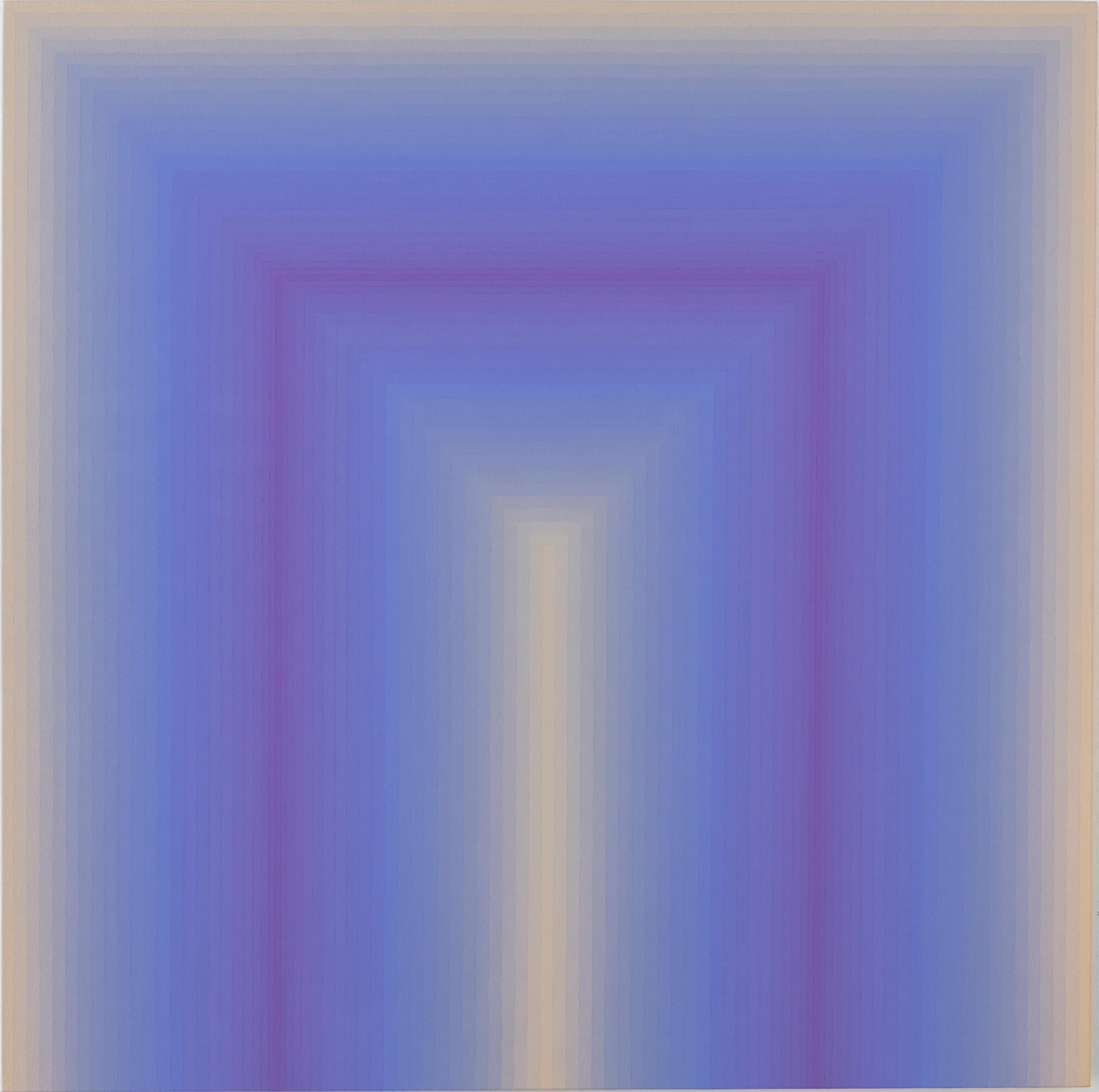 Abstract Painting de Audrey Stone - Acércate - Rayas abstractas contemporáneas degradadas Lila Lavanda Púrpura, 2020