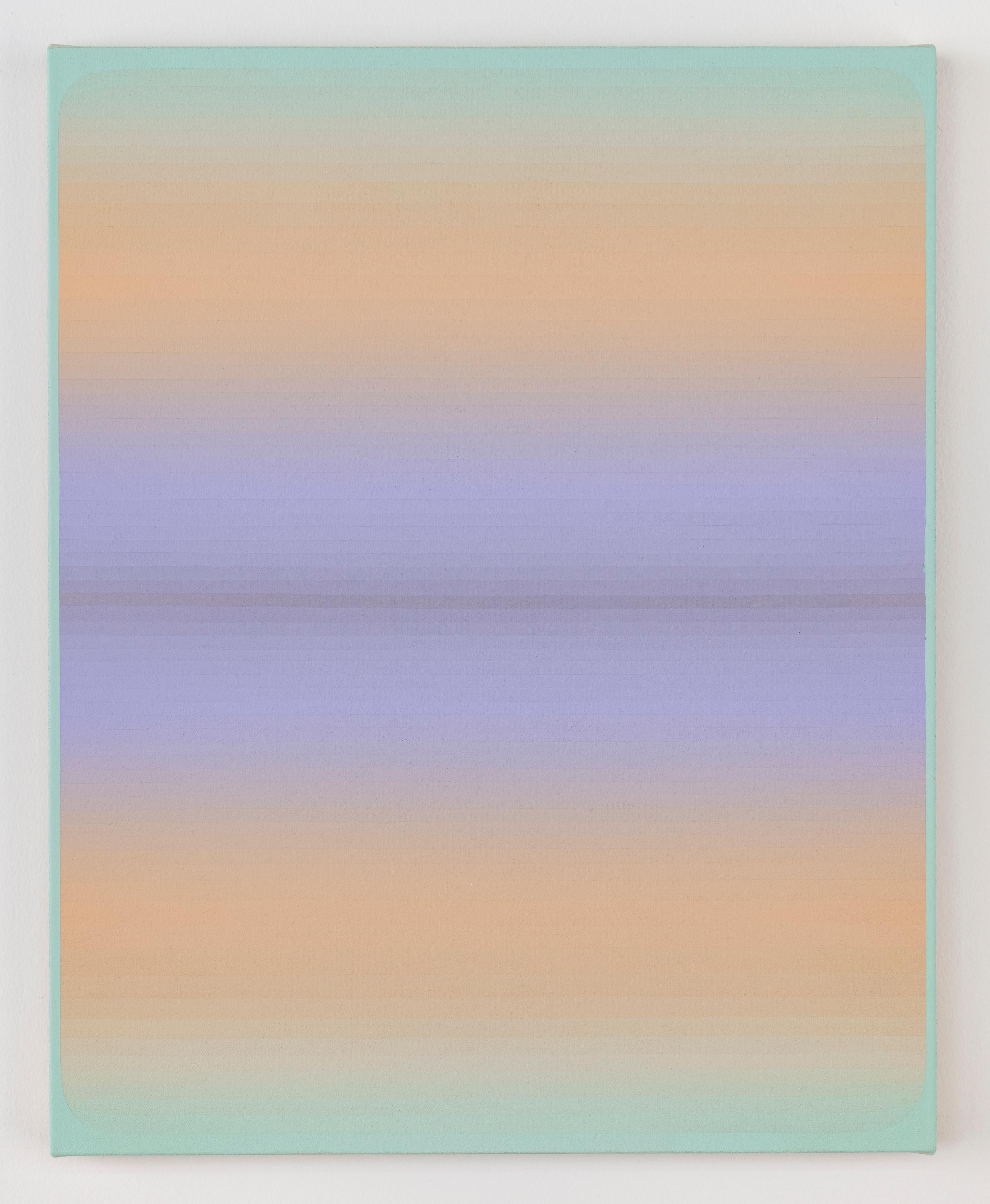 Light Hold - Strisce astratte lilla, pesca, menta e pastello, 2020 - Painting di Audrey Stone