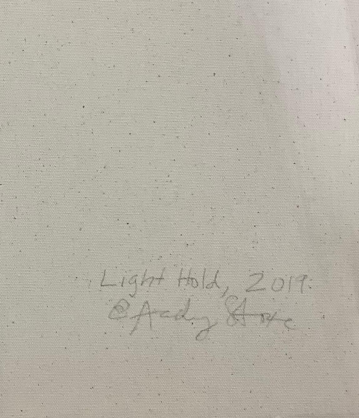 Light Hold - Strisce astratte lilla, pesca, menta e pastello, 2020 in vendita 2