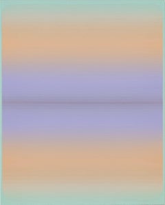 Light Hold, Vertical Abstract Painting, Pale Lilac, Peach, Mint Gradient Stripes