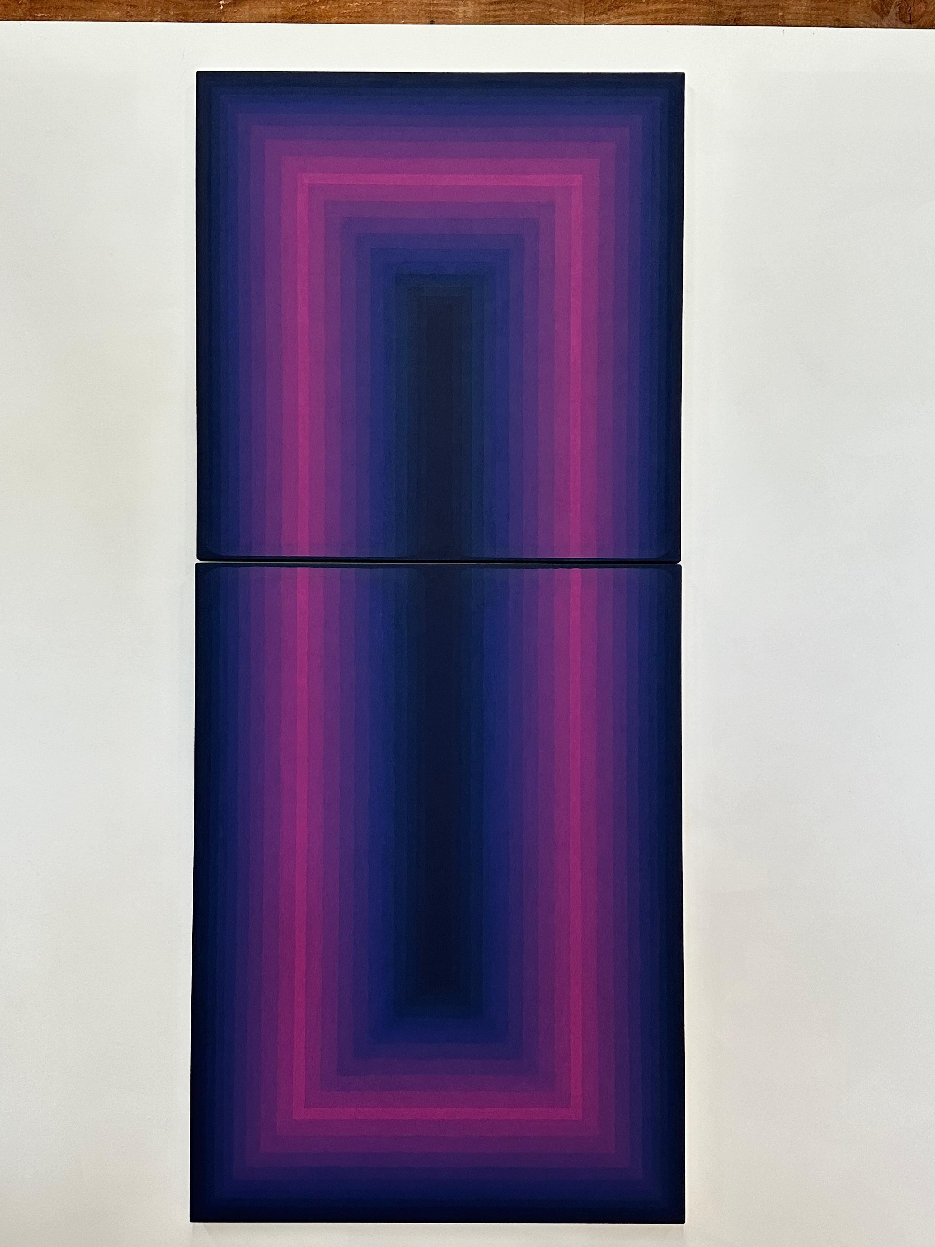 Ombra lunga - Pittura astratta contemporanea Viola Gradiente, 2024 - Painting di Audrey Stone