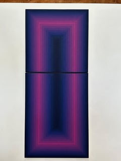 Sombra larga - Pintura abstracta contemporánea Violeta púrpura degradado, 2024