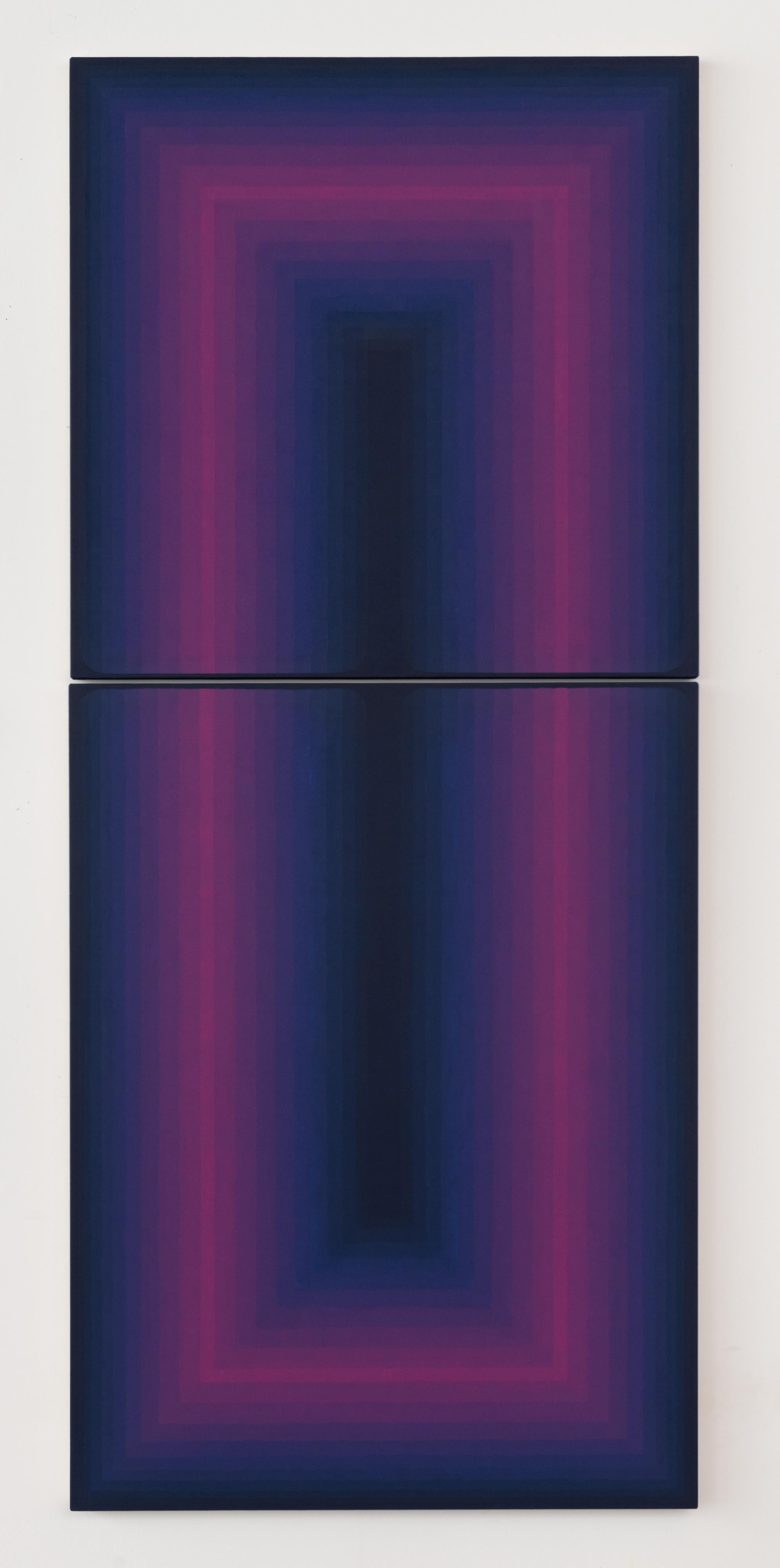 Ombra lunga - Pittura astratta contemporanea Viola Gradiente, 2024 in vendita 2