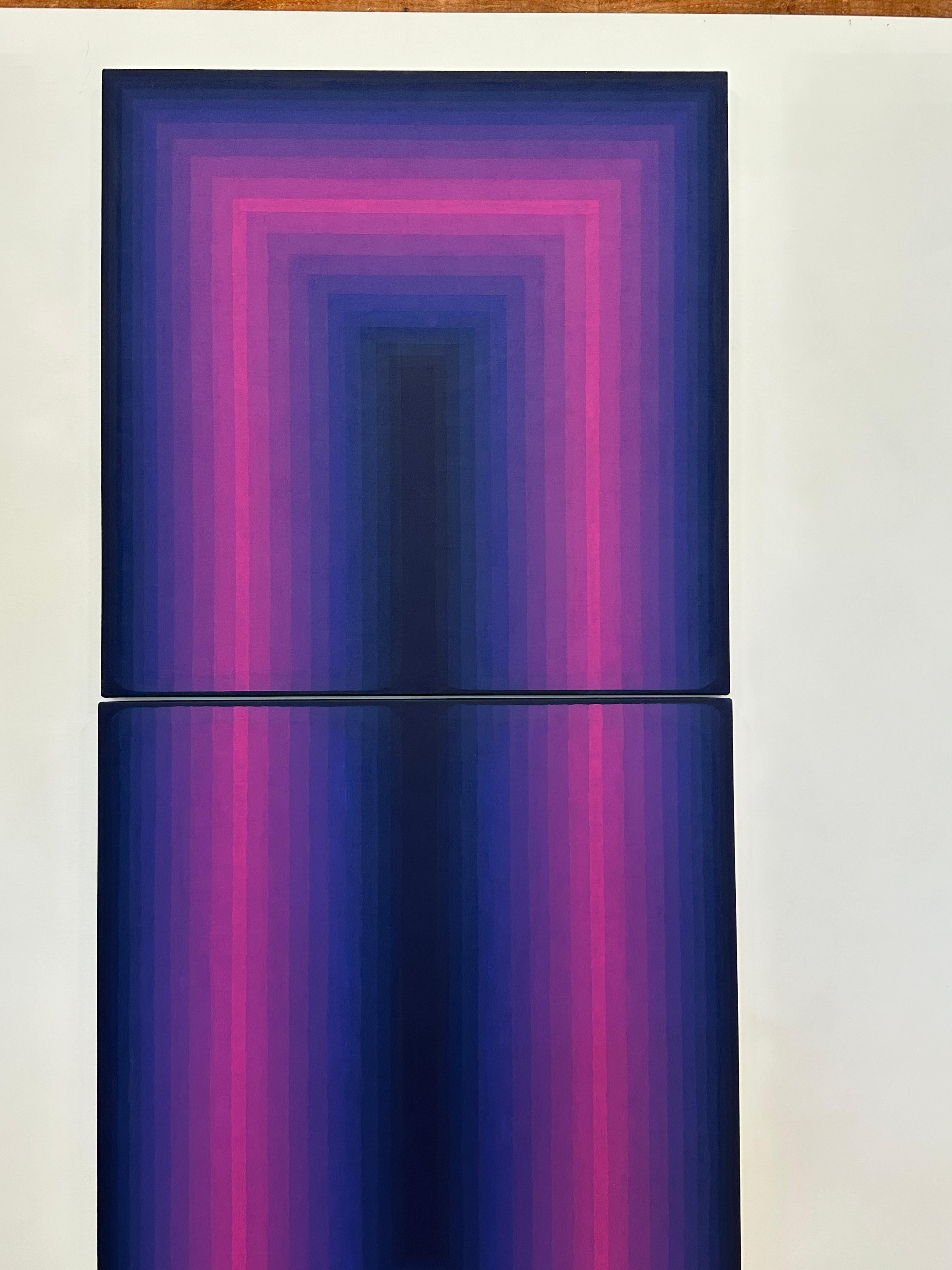 Ombra lunga - Pittura astratta contemporanea Viola Gradiente, 2024 in vendita 3