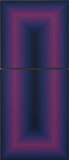 Ombre longue - Peinture abstraite contemporaine dégradé violet, 2024
