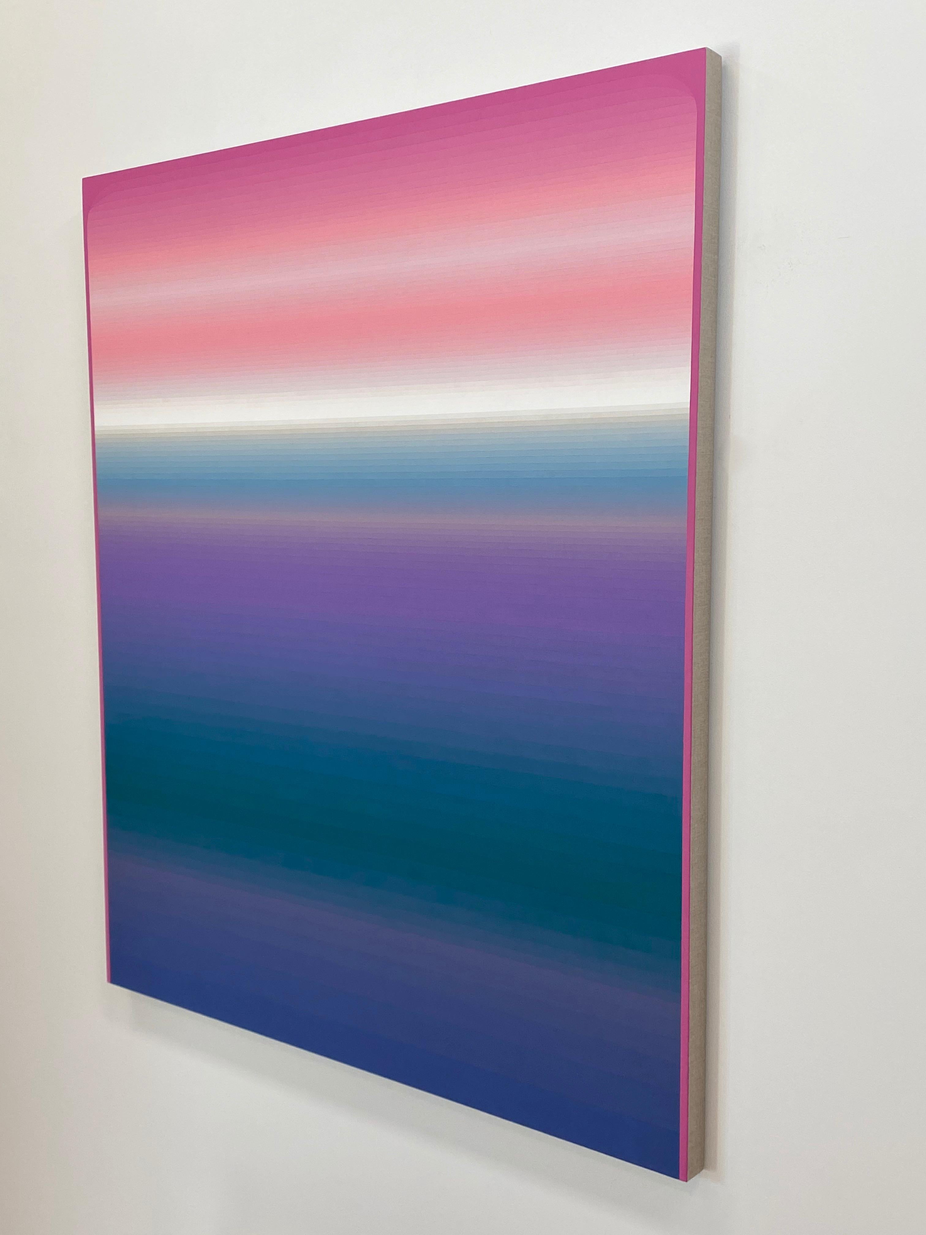 Pink Hold, Vertical Abstract Painting with Stripes, Pink, Violet, Indigo, White 9