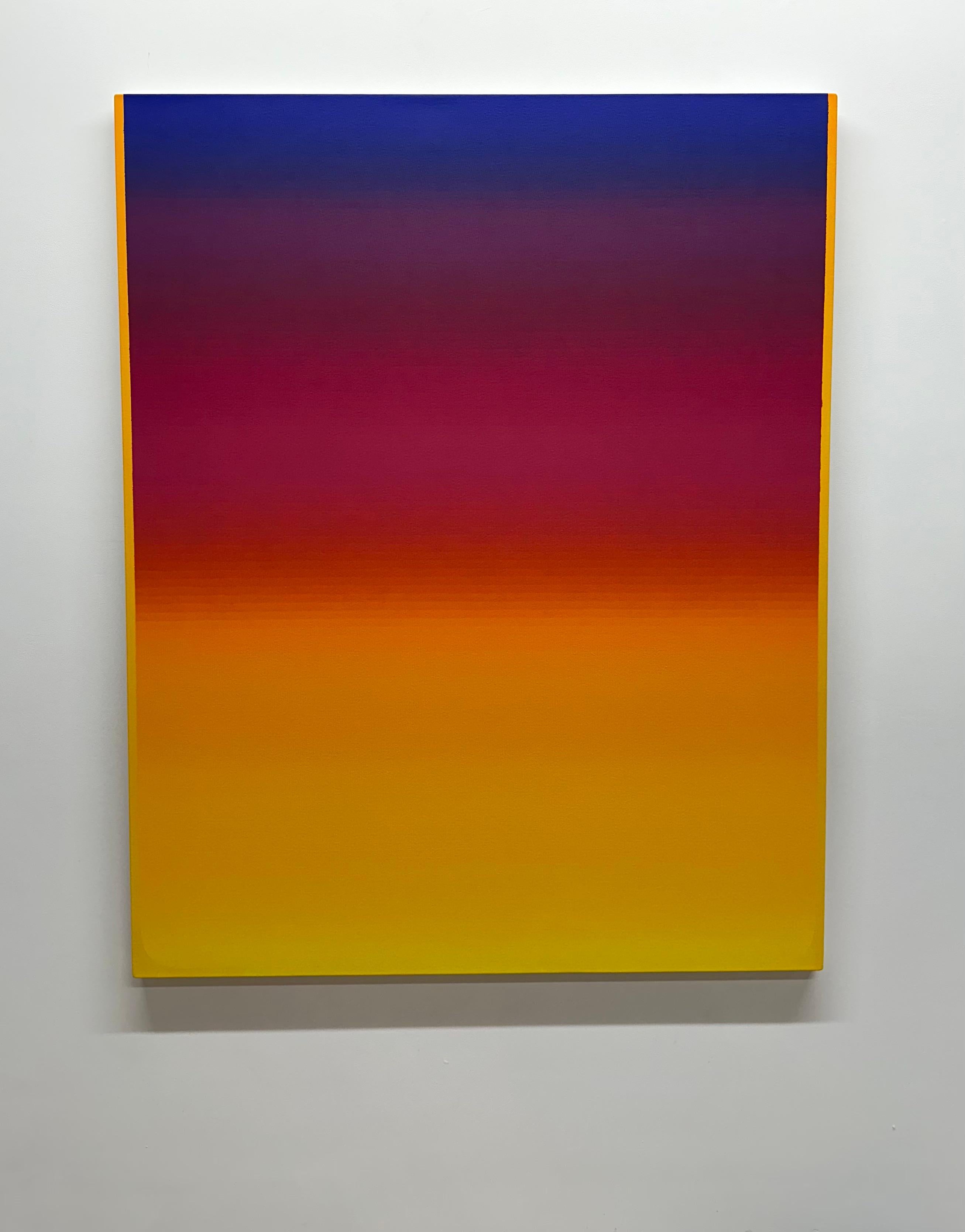 Rayures dégradées Rome Five, Hot Pink, Navy Cobalt Blue, Orange, Golden Yellow - Painting de Audrey Stone