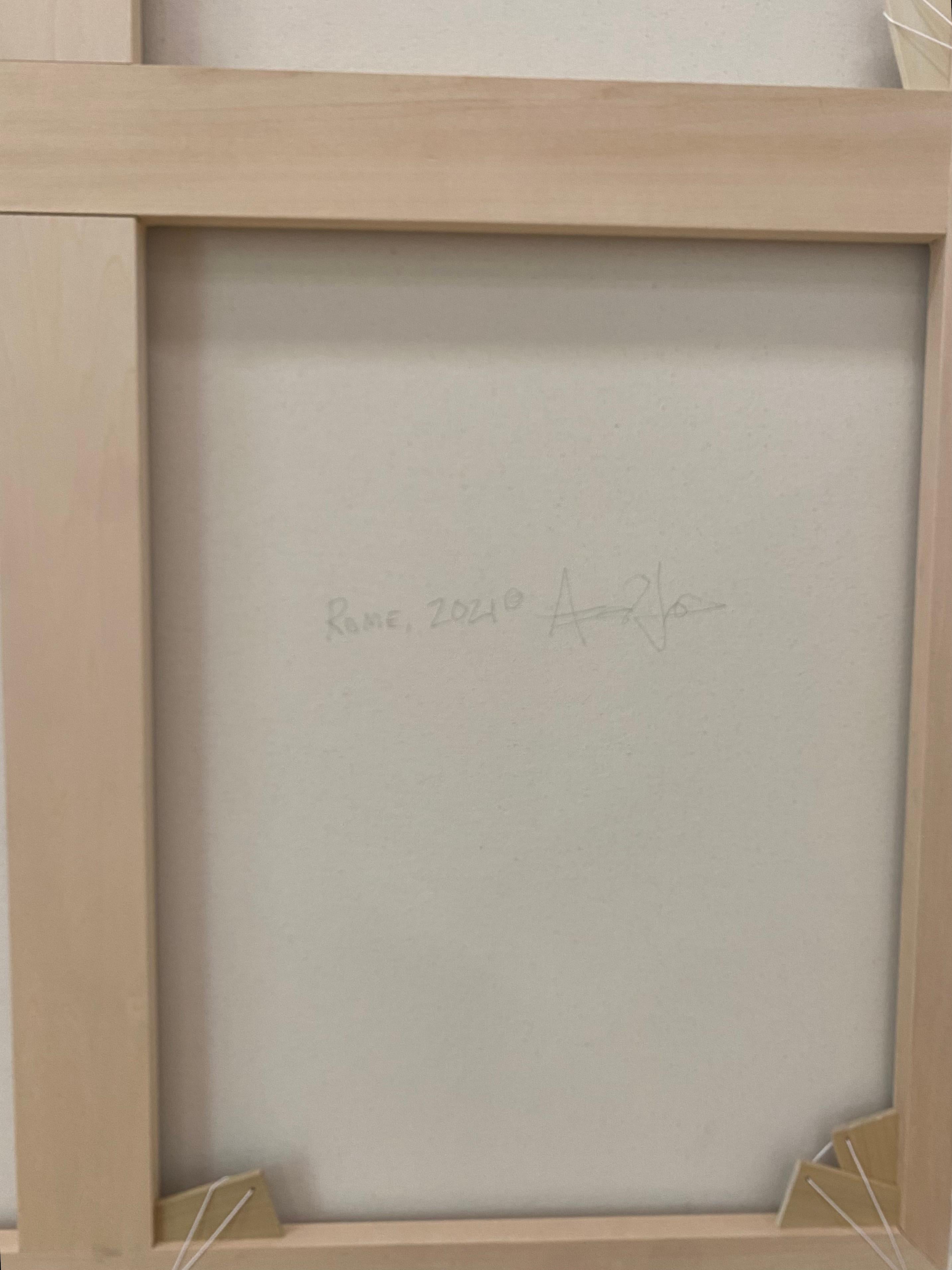 Roma Uno - Pittura acrilica astratta contemporanea Strisce sfumate, 2023 in vendita 9