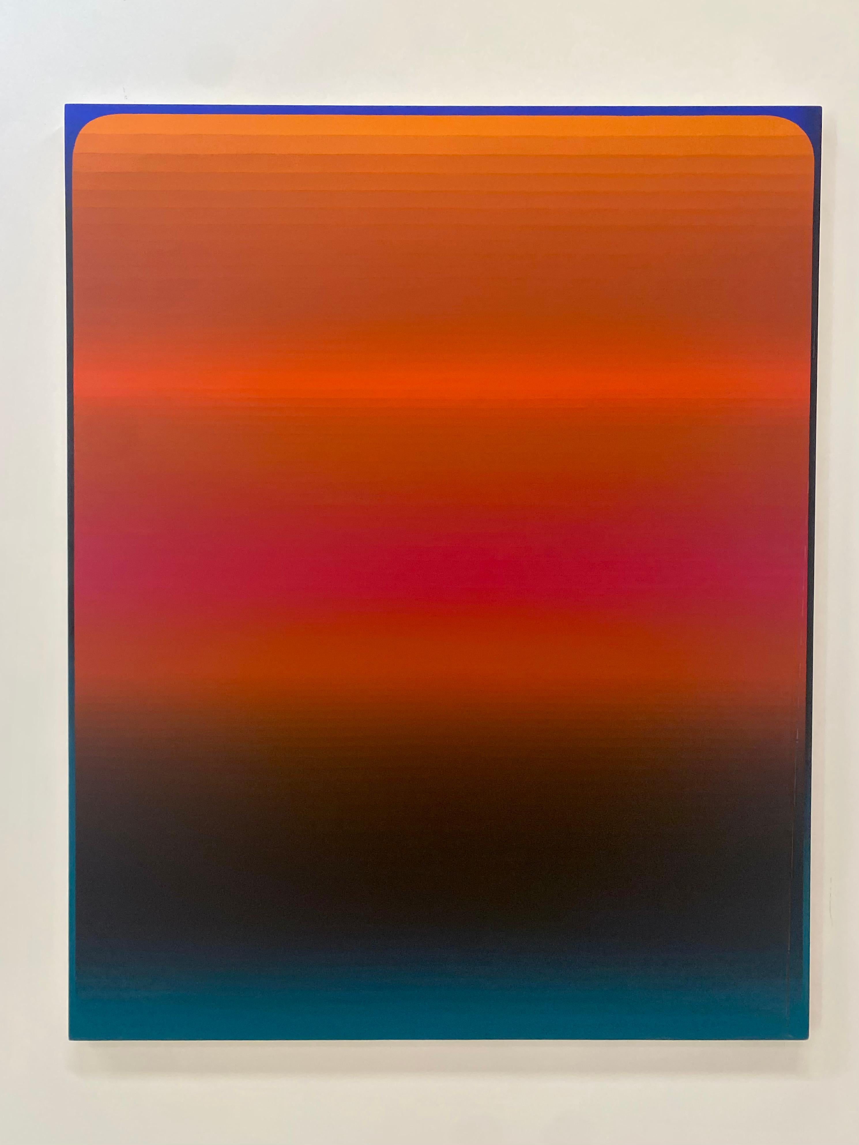 Roma Uno - Pittura acrilica astratta contemporanea Strisce sfumate, 2023 - Painting di Audrey Stone