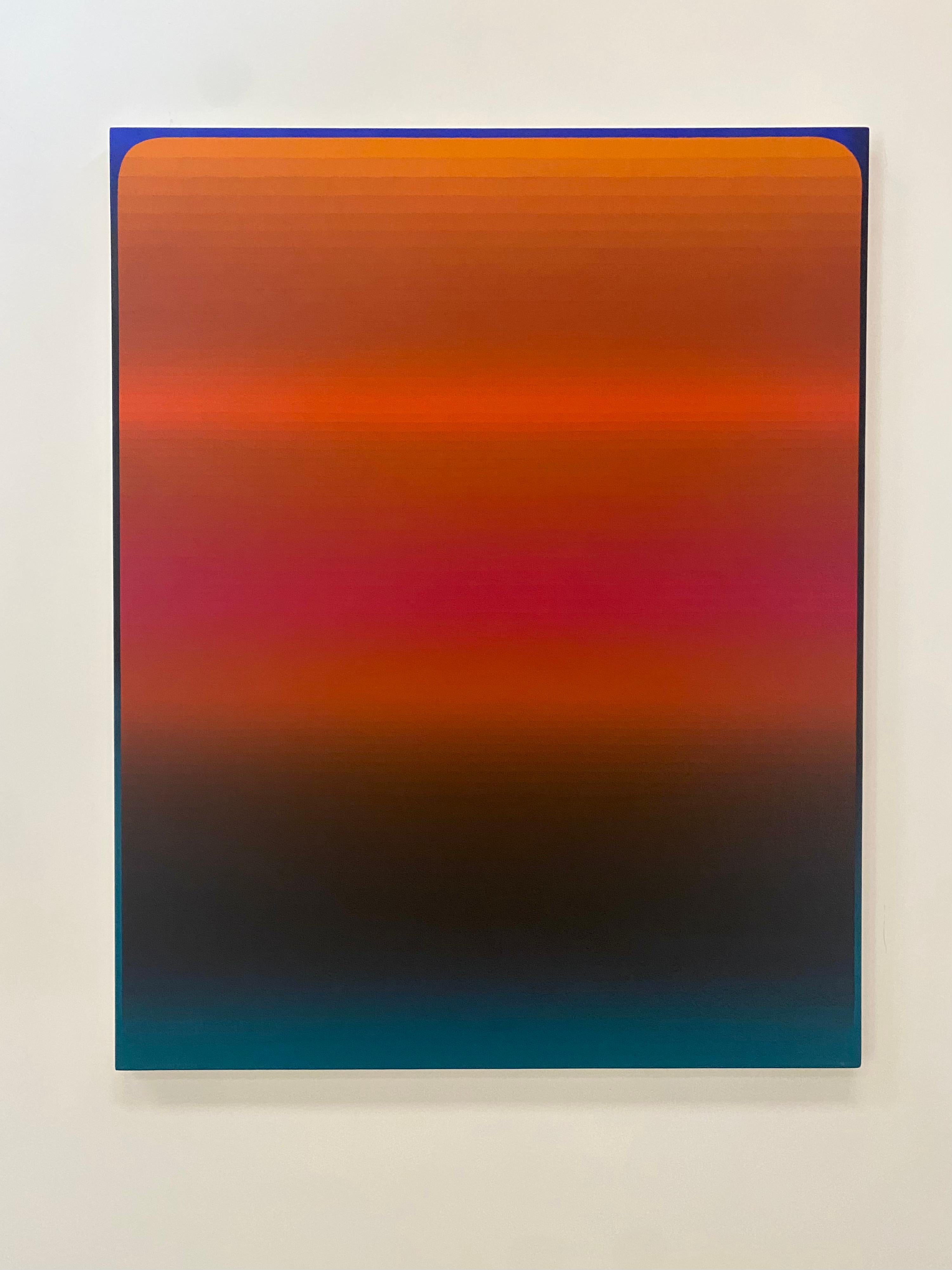 Roma Uno - Pittura acrilica astratta contemporanea Strisce sfumate, 2023 - Painting Contemporaneo di Audrey Stone