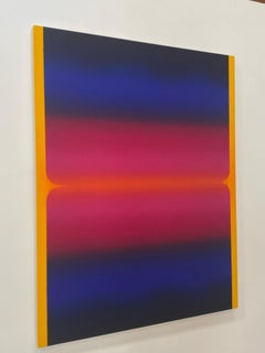 Roma Sette - Gradiente astratto giallo oro blu navy rosa caldo arancione, 2023