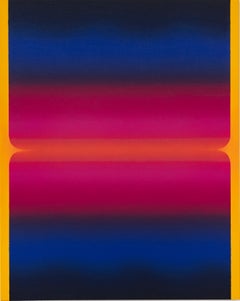 Roma Sette - Gradiente astratto giallo oro blu navy rosa caldo arancione, 2023