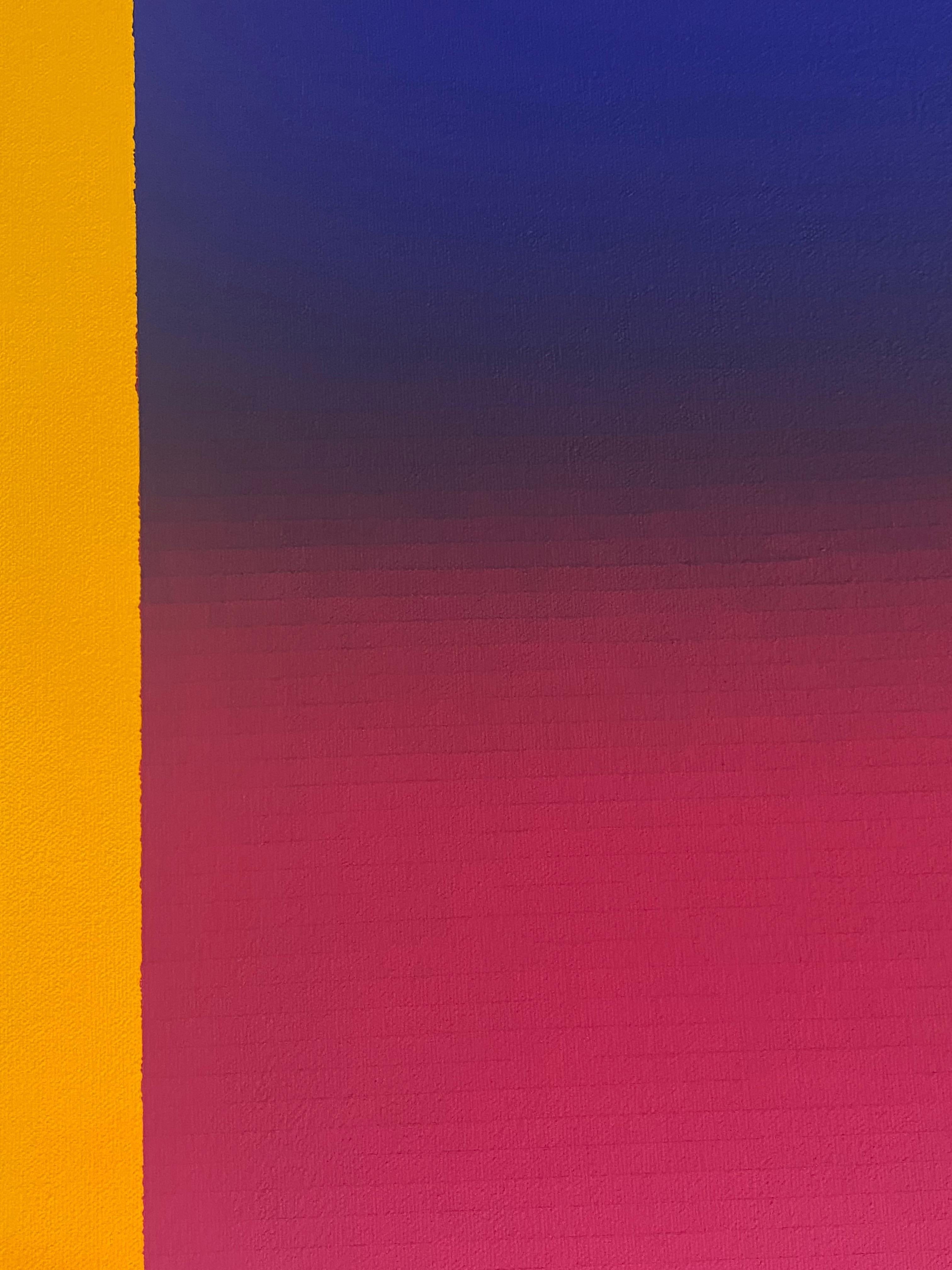 Roma Sette - Gradiente astratto giallo oro blu navy rosa caldo arancione, 2023 in vendita 1