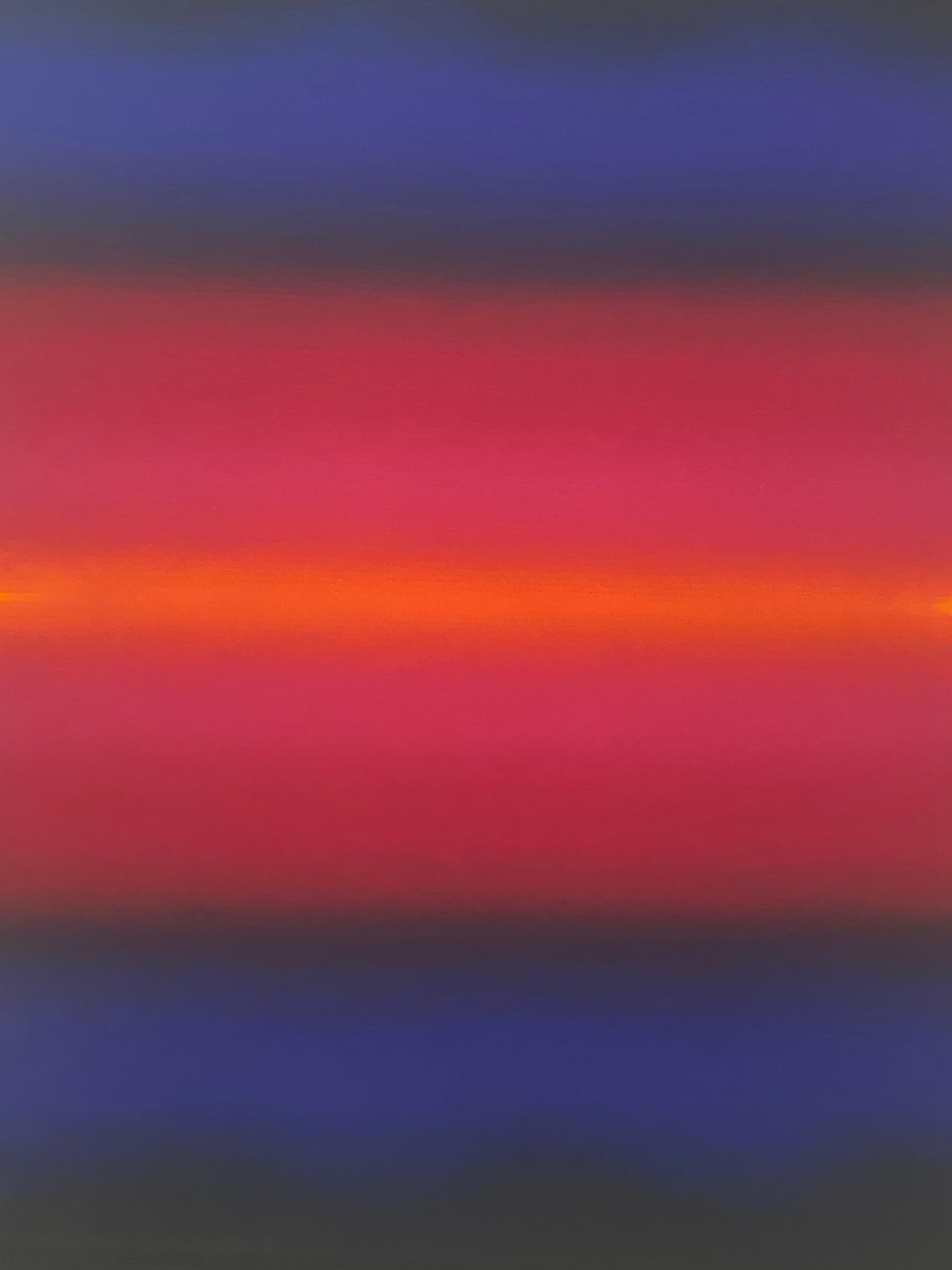 Roma Sette - Gradiente astratto giallo oro blu navy rosa caldo arancione, 2023 in vendita 3