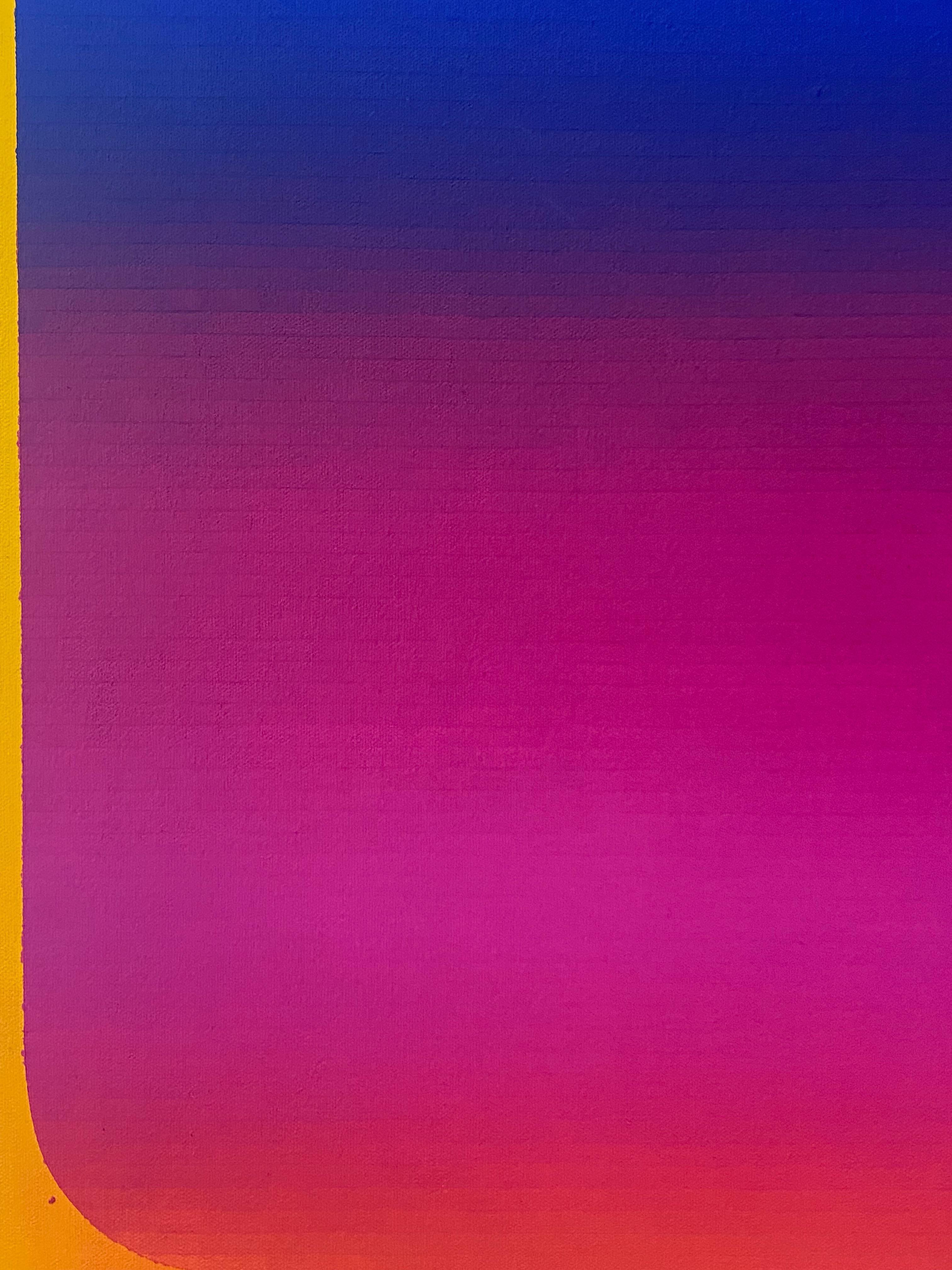 Roma Sette - Gradiente astratto giallo oro blu navy rosa caldo arancione, 2023 in vendita 4