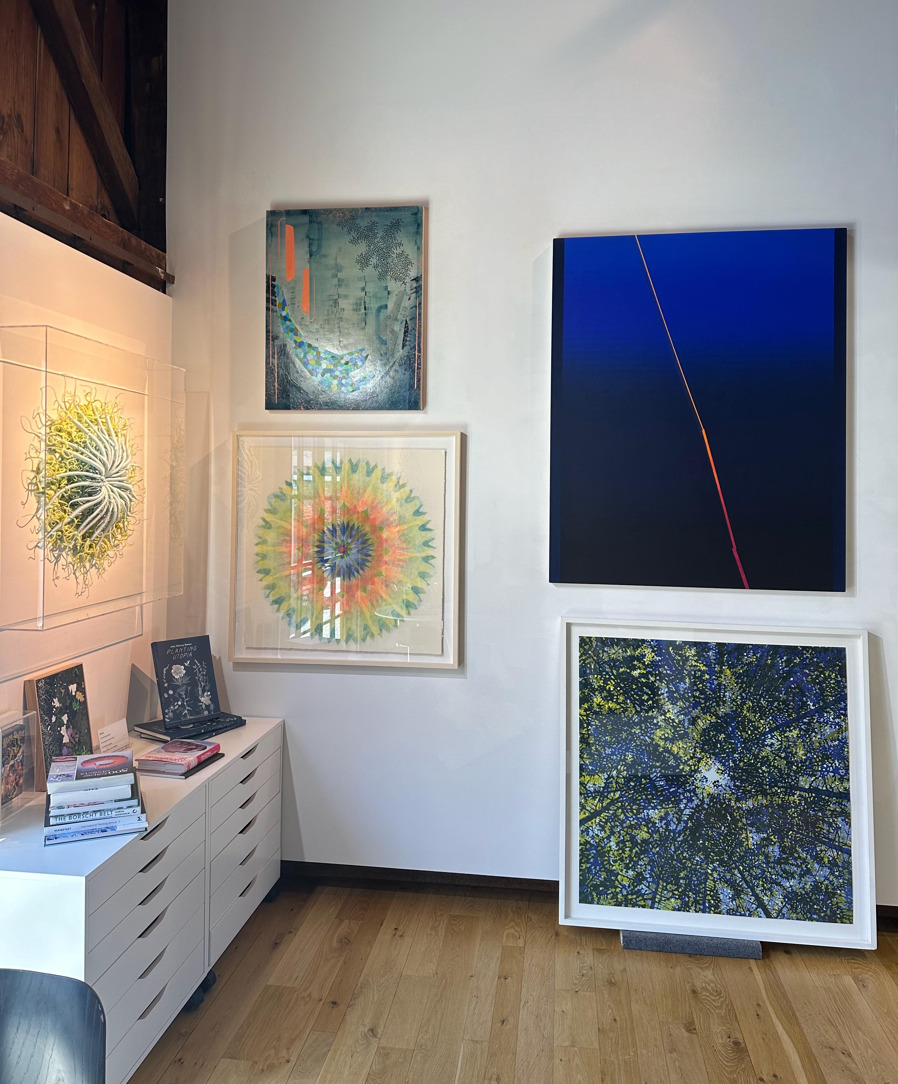 Rome Six - Abstract Navy Midnight Blue Orange Fuchsia Pink Gradient Color, 2023 - Contemporary Painting by Audrey Stone