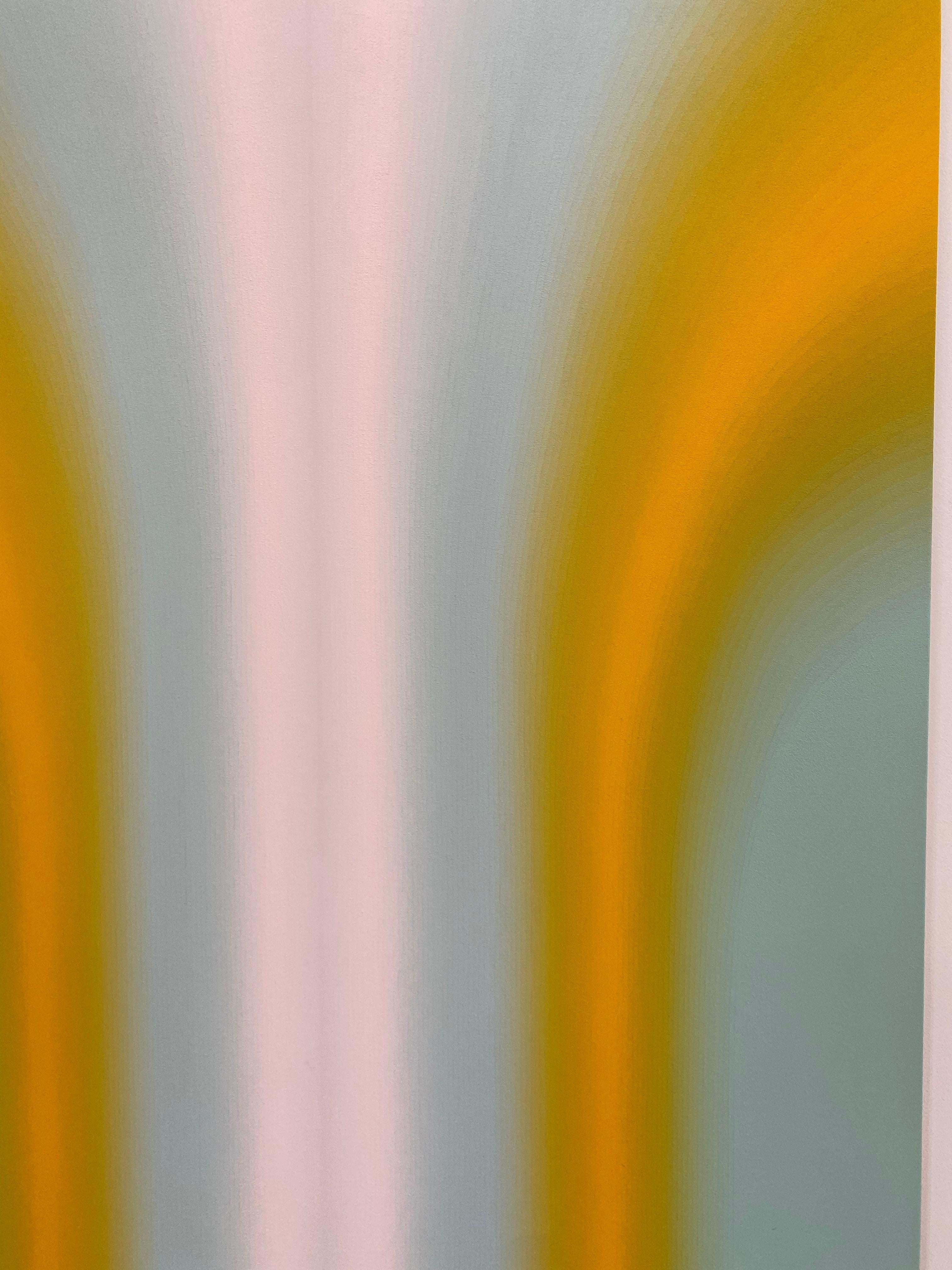 Shadow Valley Six - Yellow Orange Mint Blue White Gradient Abstract, 2021 For Sale 6